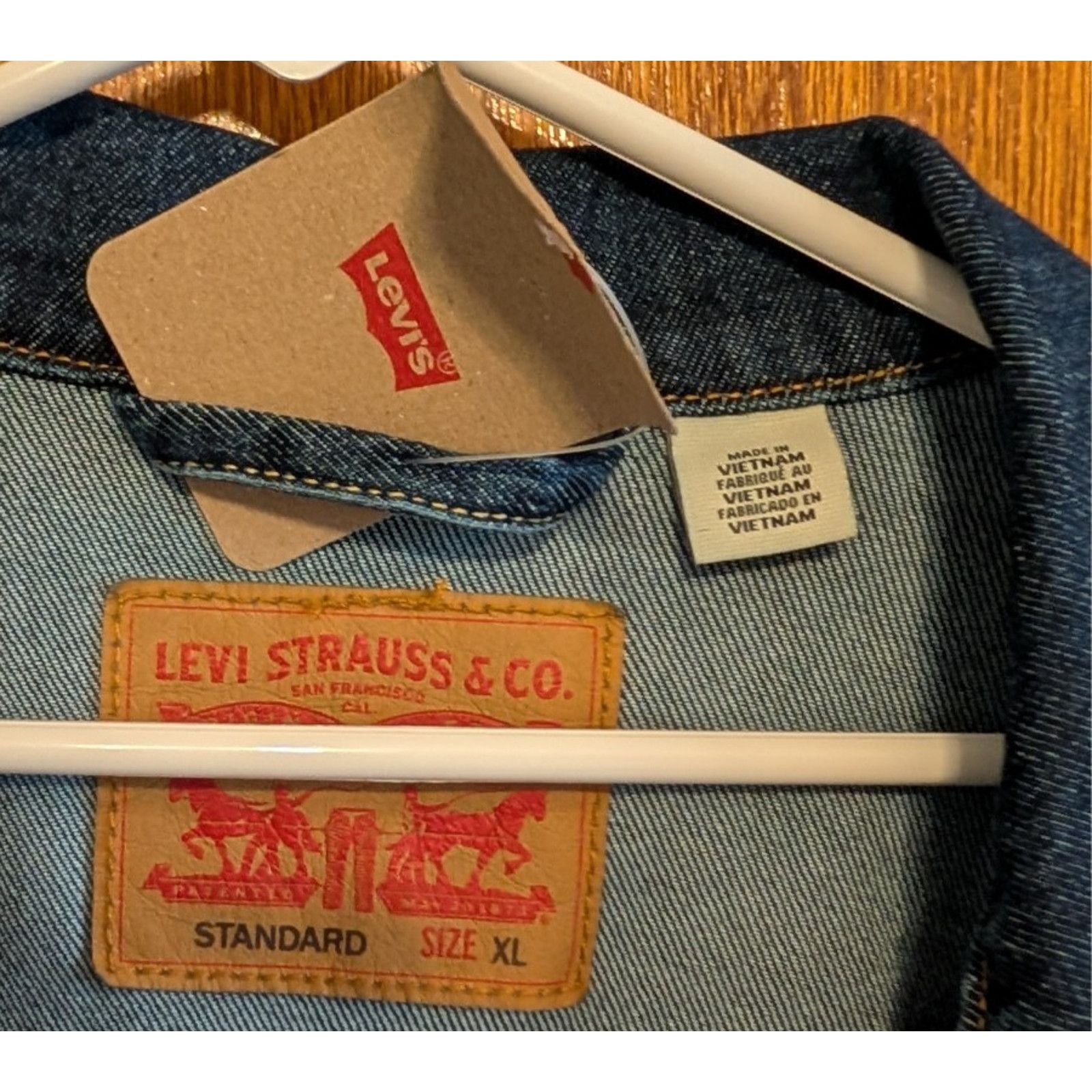 Levi's Levi's Trucker Jacket Jean Jacket Dark Wash X-LARGE NEW Size US XL / EU 56 / 4 - 3 Thumbnail