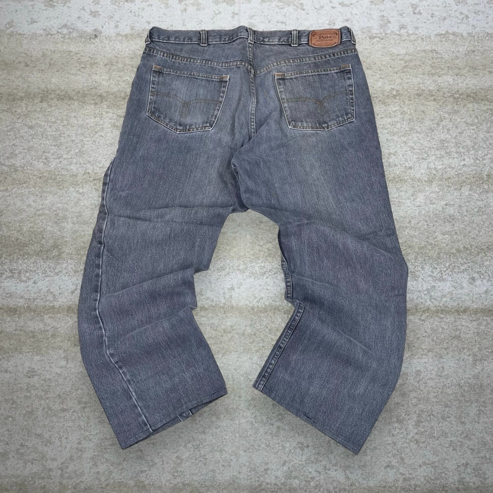 Vintage 90s Polo Ralph Lauren Jeans 38x28 Relaxed Grey Wash