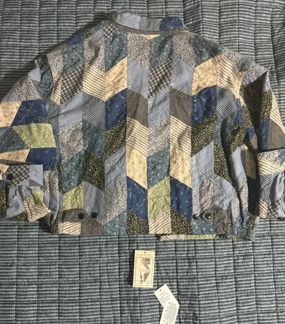 Kapital Kapital Yabane Cropped Quilted Patchwork Cotton Linen Jacket Size US L / EU 52-54 / 3 - 3 Thumbnail