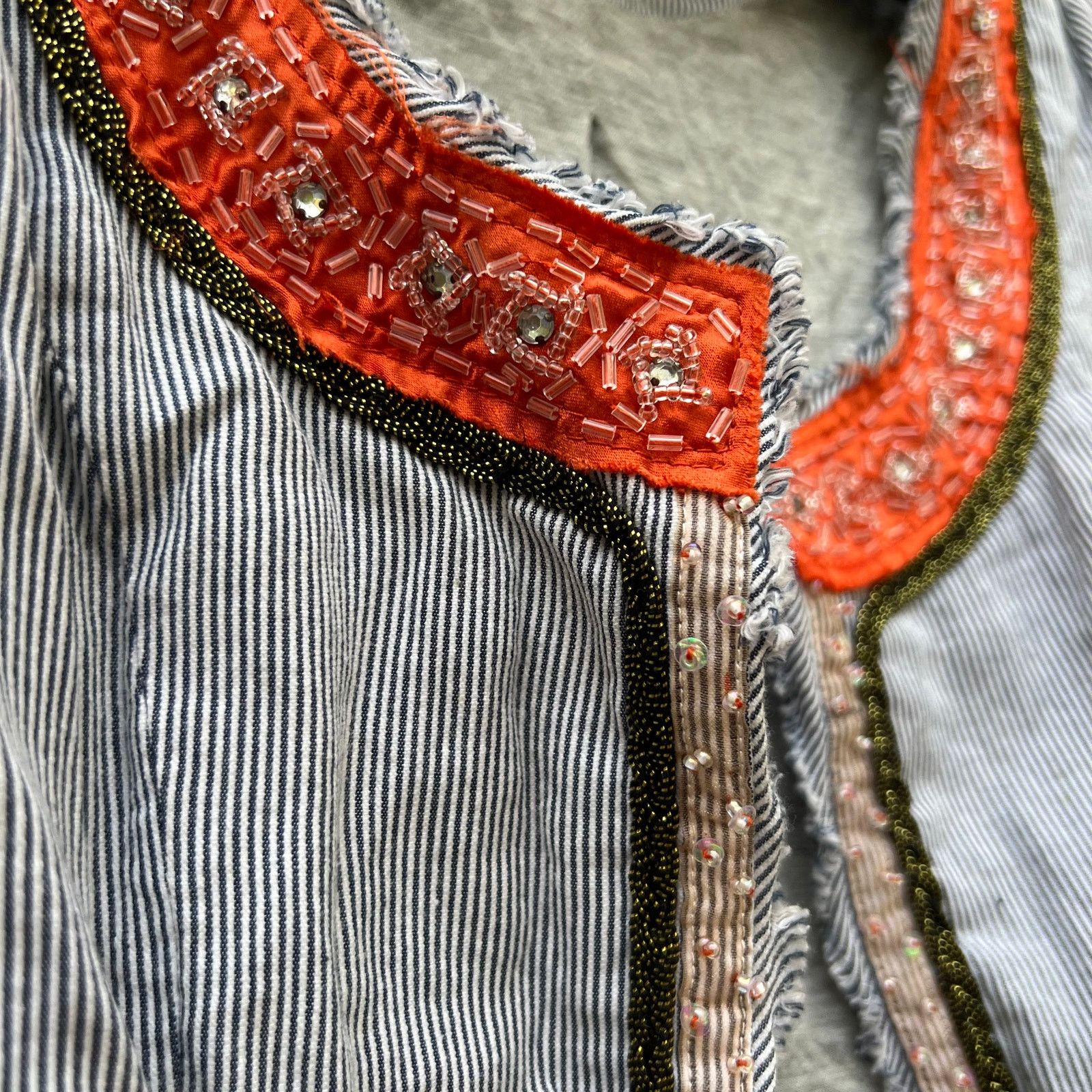 Free People Free People boho stripe beaded oriental inspired jacket Size S / US 4 / IT 40 - 2 Thumbnail