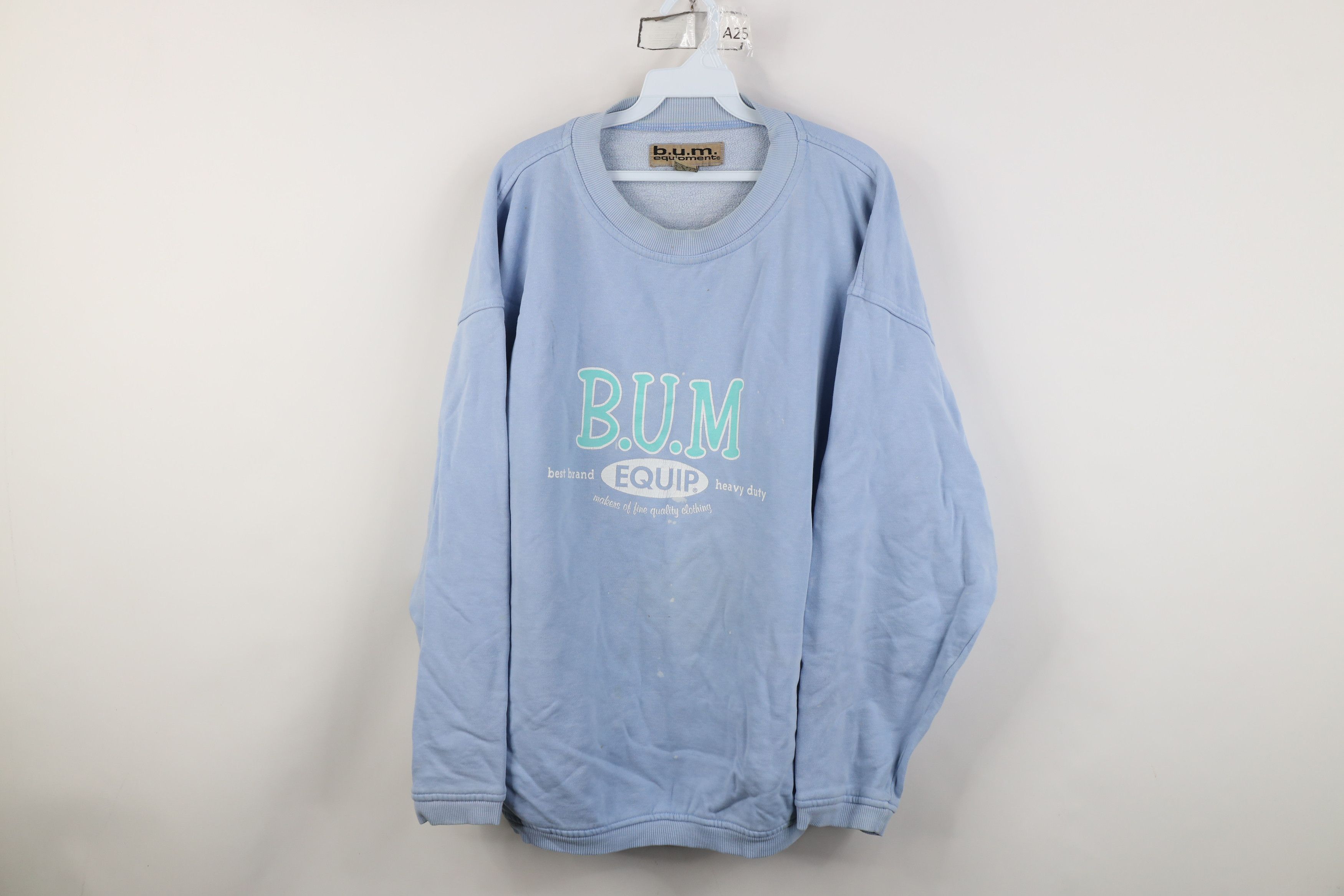 Vintage Vintage 90s Bum Equipment Spell Out Crewneck Sweatshirt Size L / US 10 / IT 46 - 1 Thumbnail