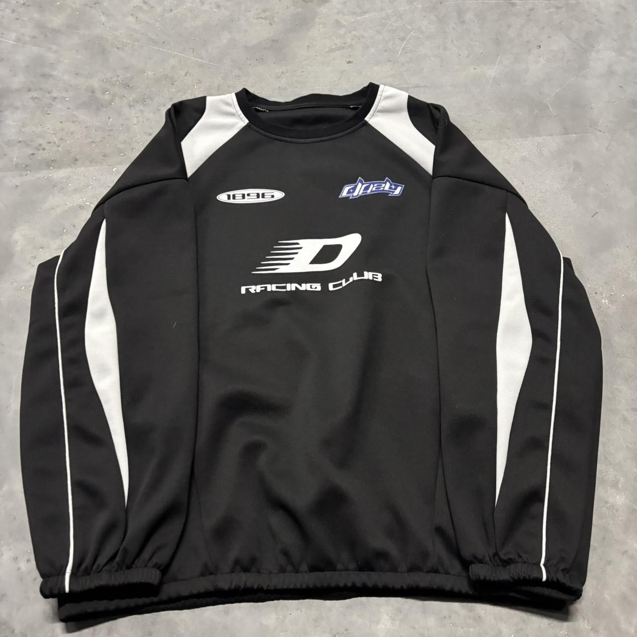 Japanese Brand × Vintage Crazy Vintage Y2K/2000s Black & White Racing Streetwear Pullover Sweatshirt! Size US XL / EU 56 / 4 - 1 Thumbnail