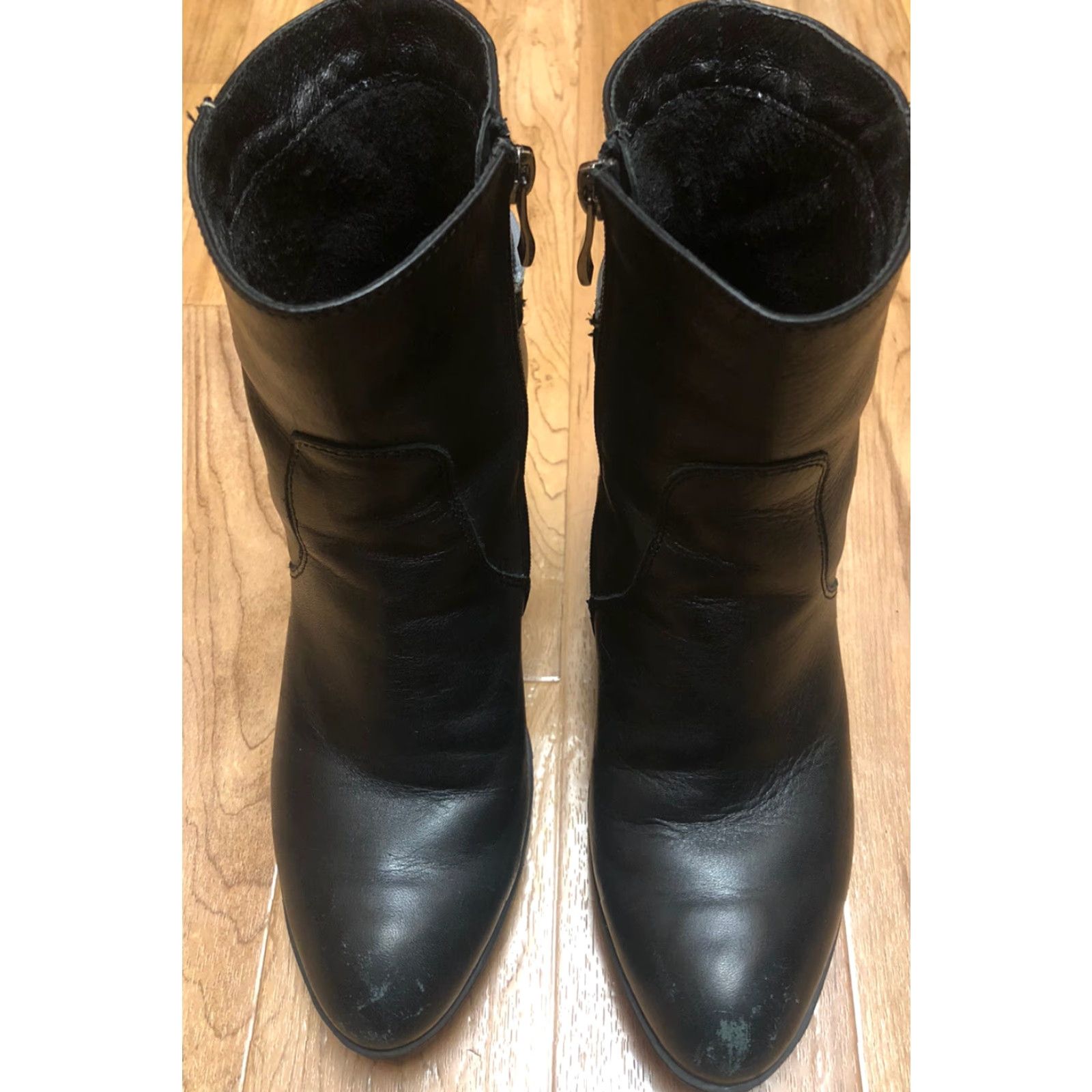 Vintage VITALIA Womens Leather Heel Boots Euro Size 40-US Size 9.5 - Black - Leather - Zipper - Boot - Biker - 40 - US9.5 - Womens - Vitalia - Boots Size US 10 / IT 40 - 7 Thumbnail