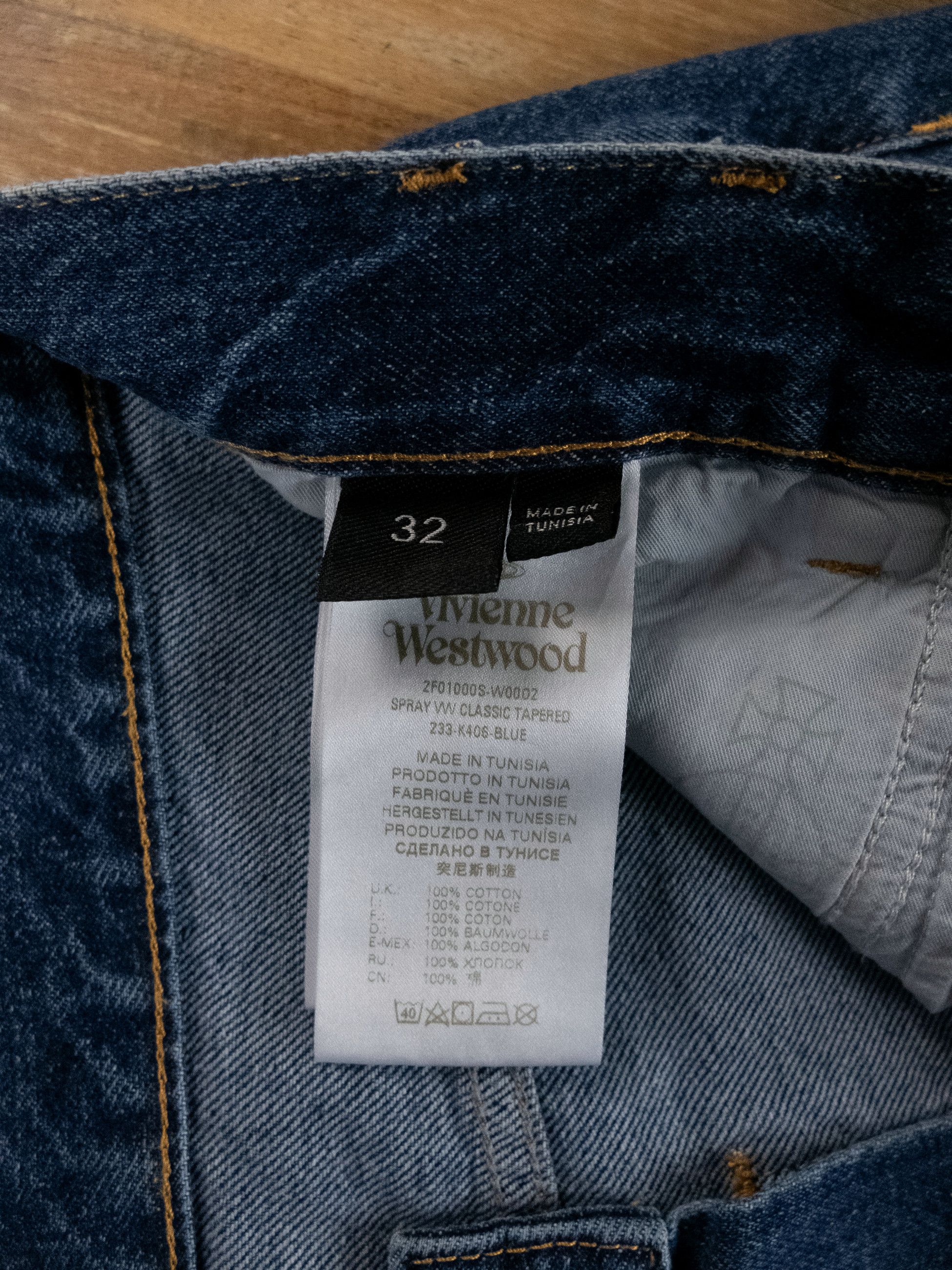 Vivienne Westwood VIVIENNE WESTWOOD tapered spray VW logo print jeans 32 Size US 32 / EU 48 - 10 Thumbnail