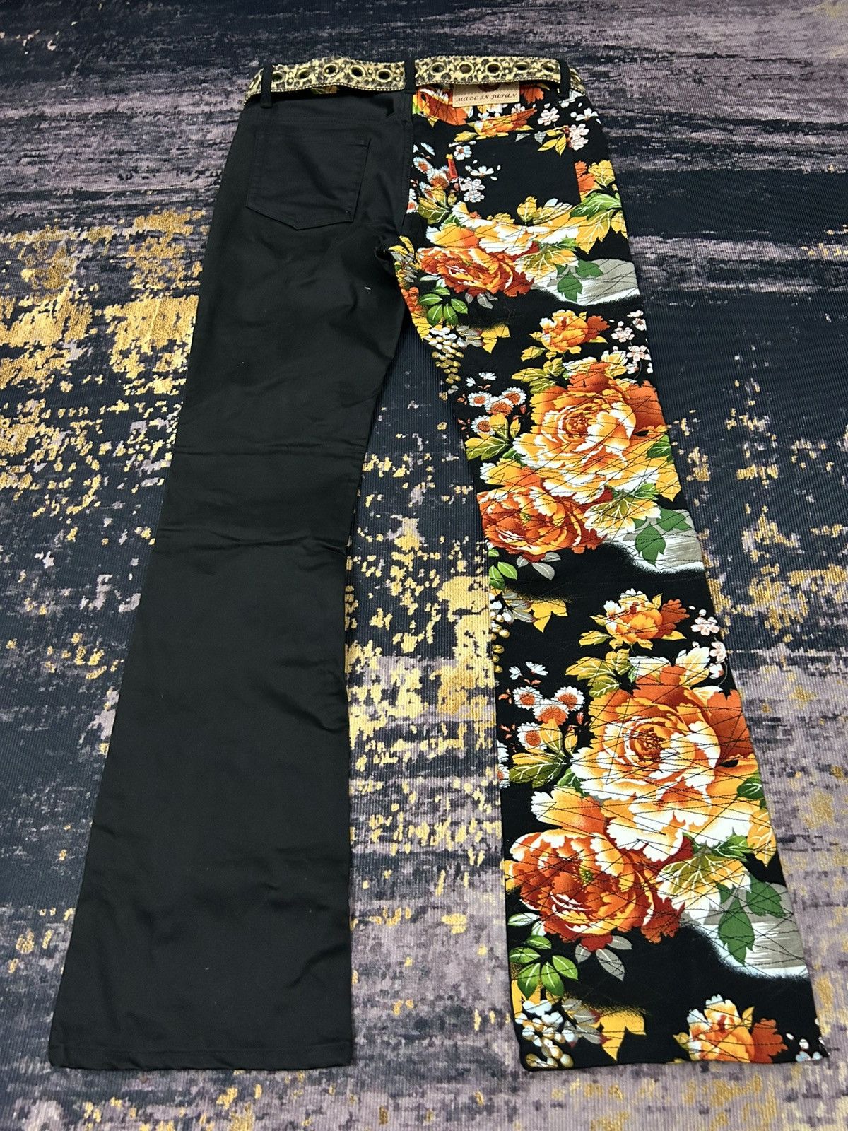 Japanese Brand Japanese Brand Glamdy Flower Motive Restructure Flare Pants Size US 32 / EU 48 - 3 Thumbnail