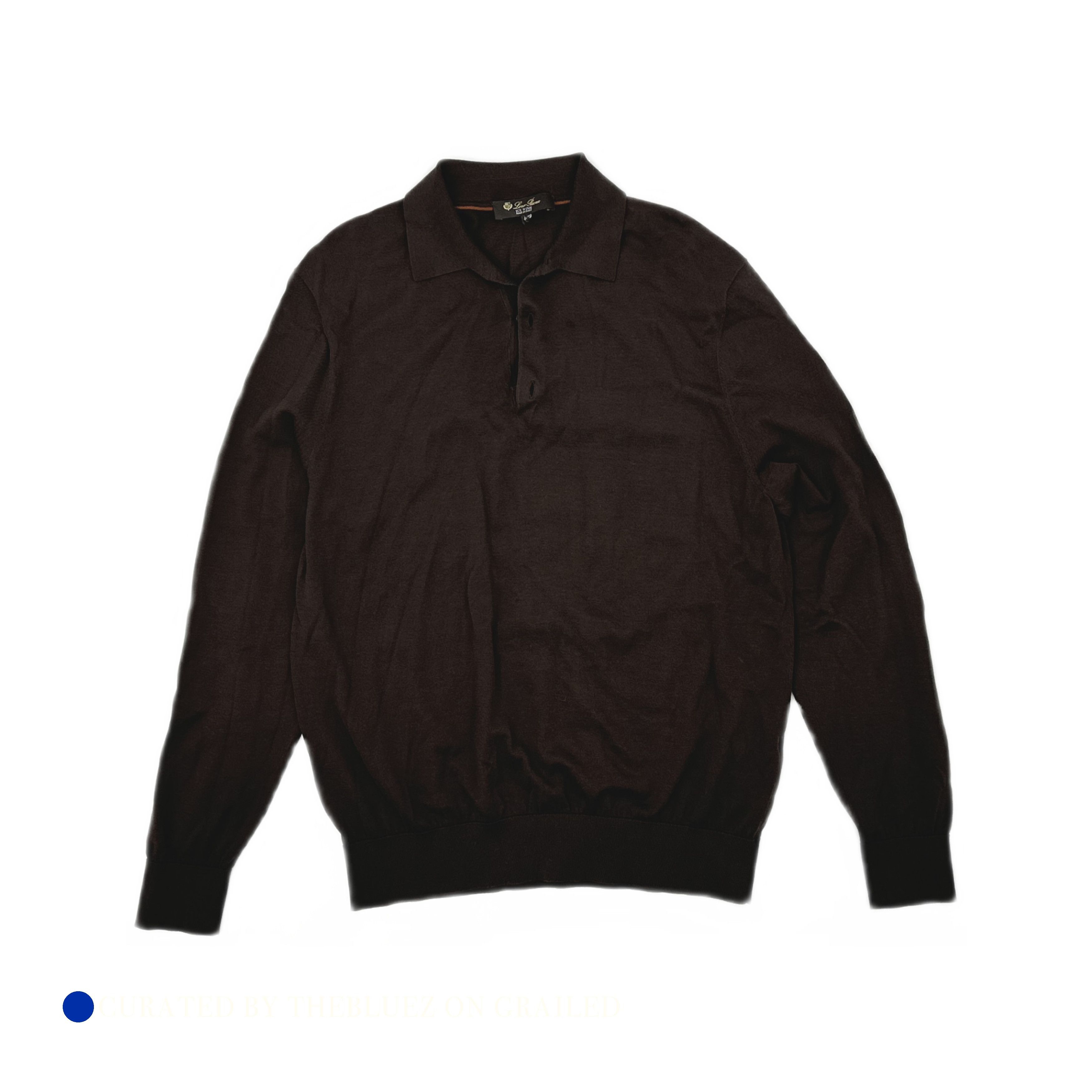 Loro Piana Brown Long-Sleeve Polo Shirt - Size S Size US S / EU 44-46 / 1 - 1 Thumbnail