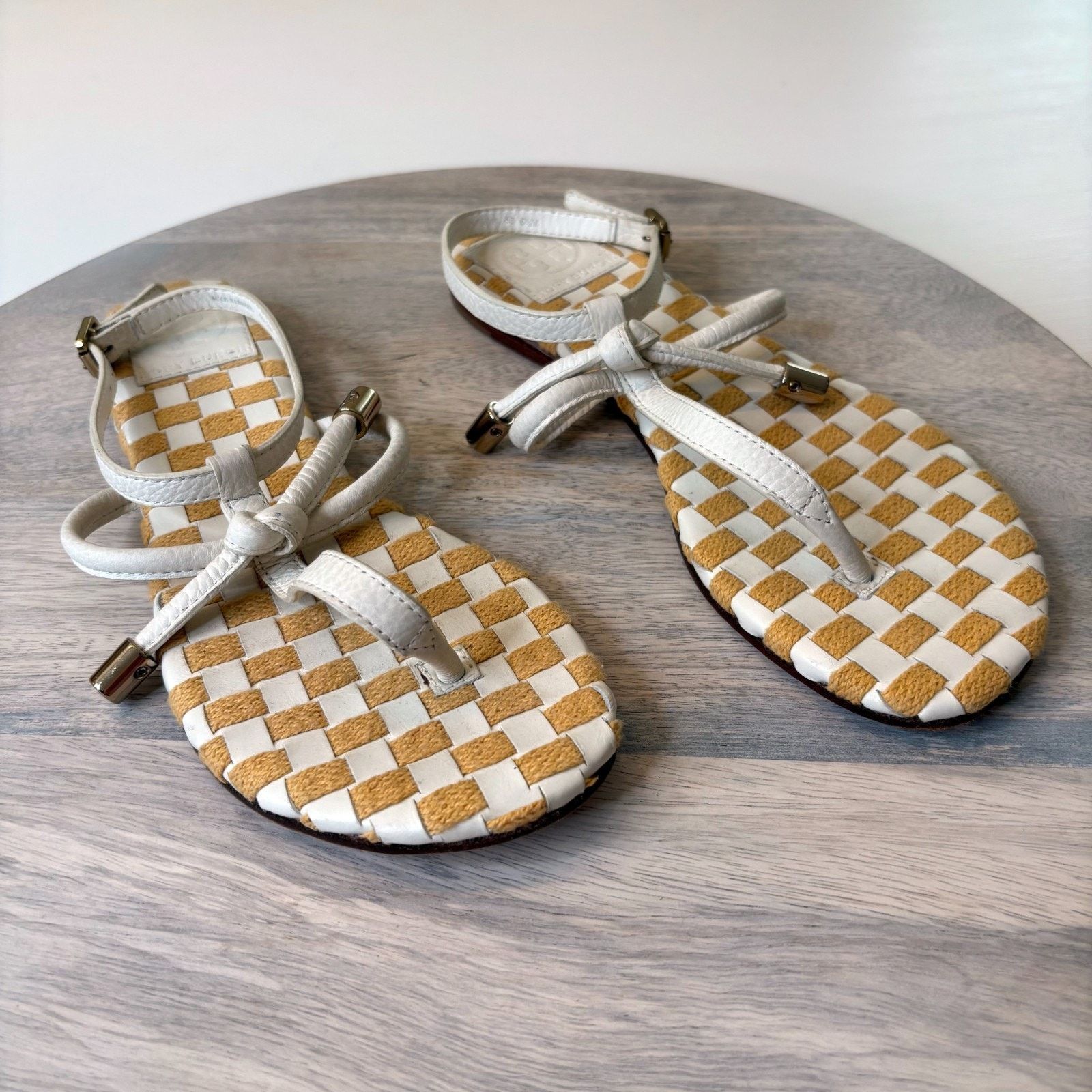 Tory Burch Tory Burch Cream White Ankle Strappy Sandals Size 6.5 M 6.5M Size US 6.5 / IT 36.5 - 1 Thumbnail