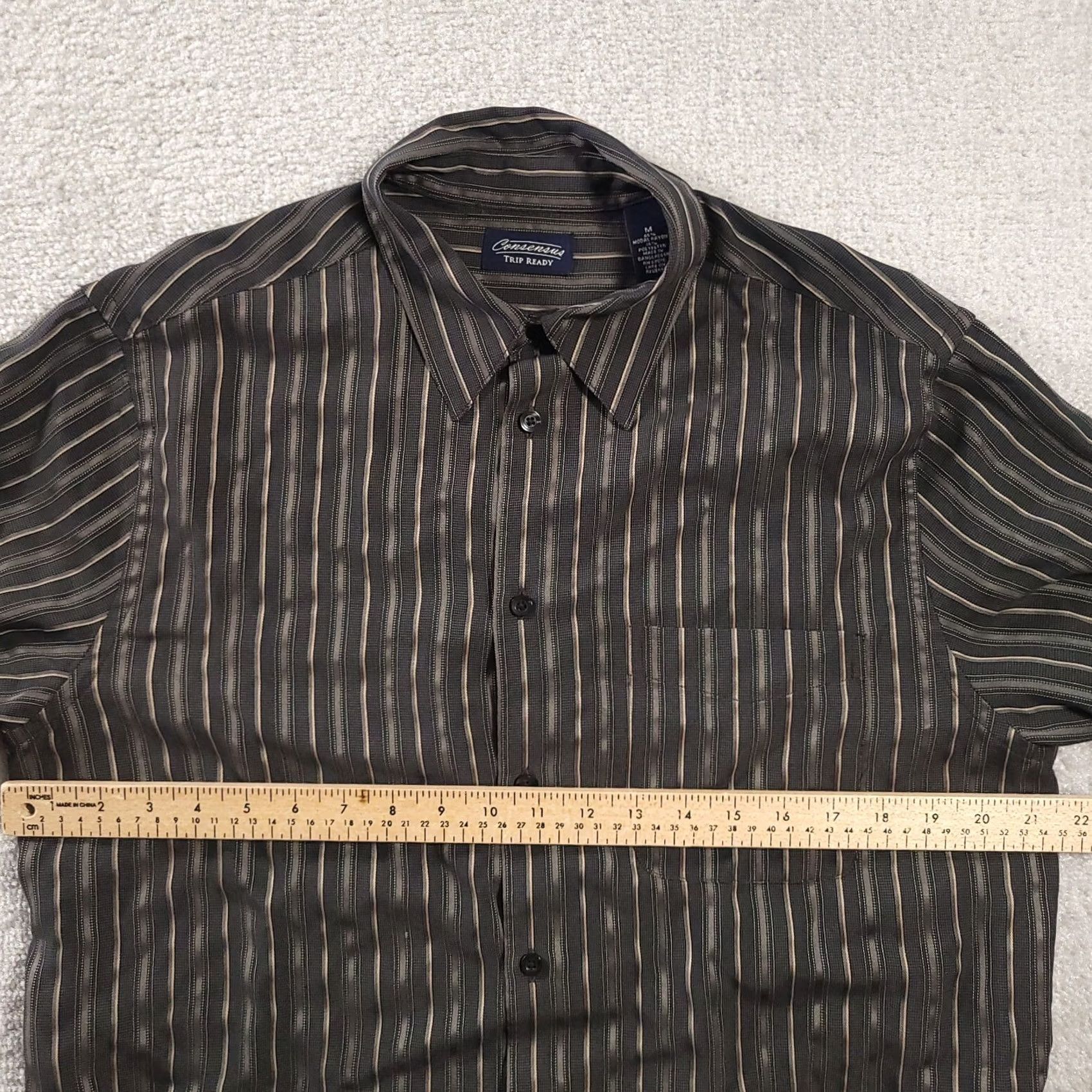 Vintage Consensus Trip Ready Short Sleeve Lightweight Camp Shirt Men's Medium Gray Size US M / EU 48-50 / 2 - 4 Thumbnail