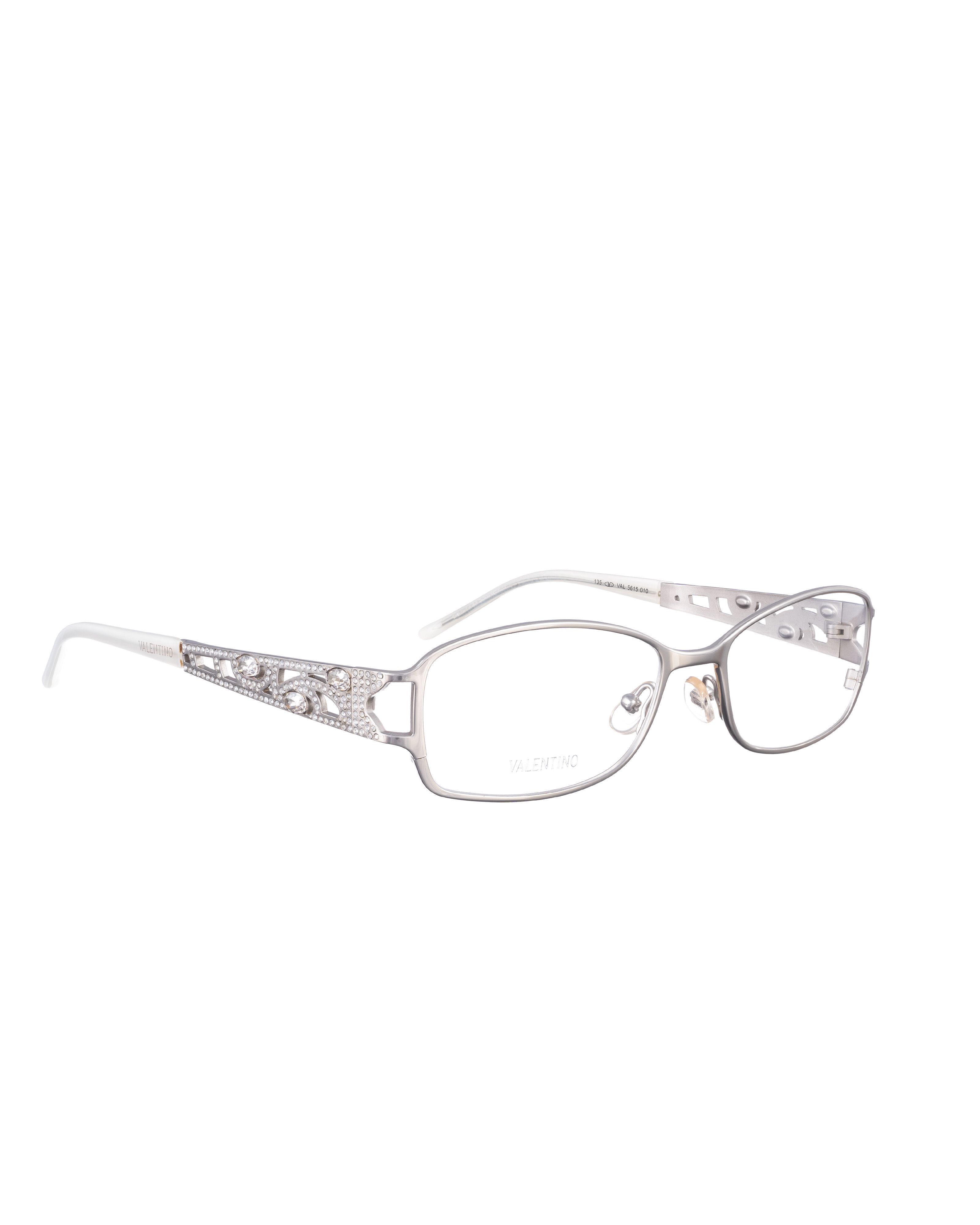 Valentino Valentino 00s Silver & White Glasses with Rhinestones Size ONE SIZE - 2 Thumbnail