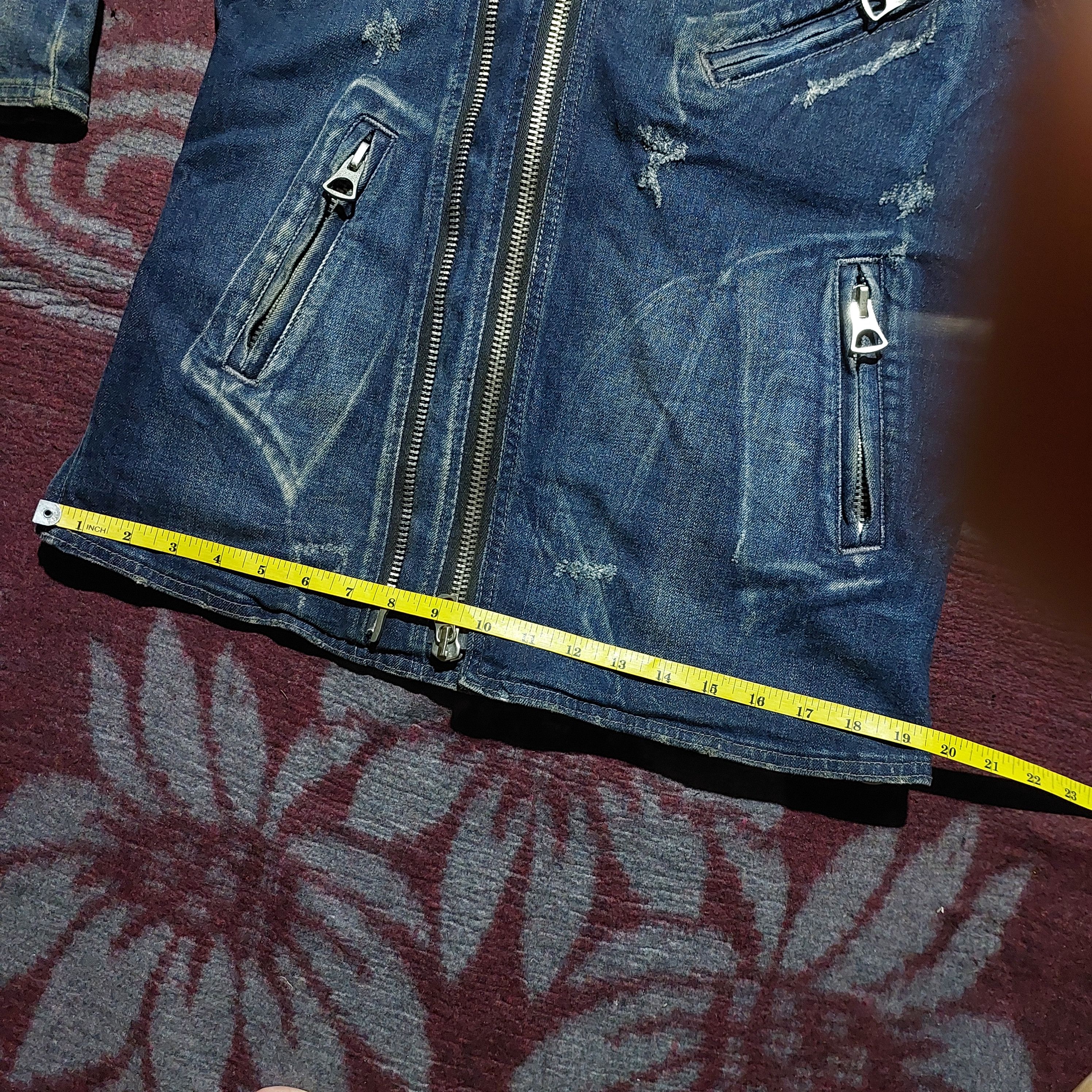 semanticdesign Semantic design asymmetric zip distressed biker denim jacket Size US L / EU 52-54 / 3 - 14 Thumbnail