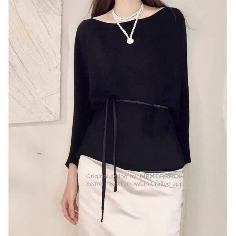 Valentino Valentino Black Long Sleeve Shirt with Belt . Size M / US 6-8 / IT 42-44 - 1 Thumbnail