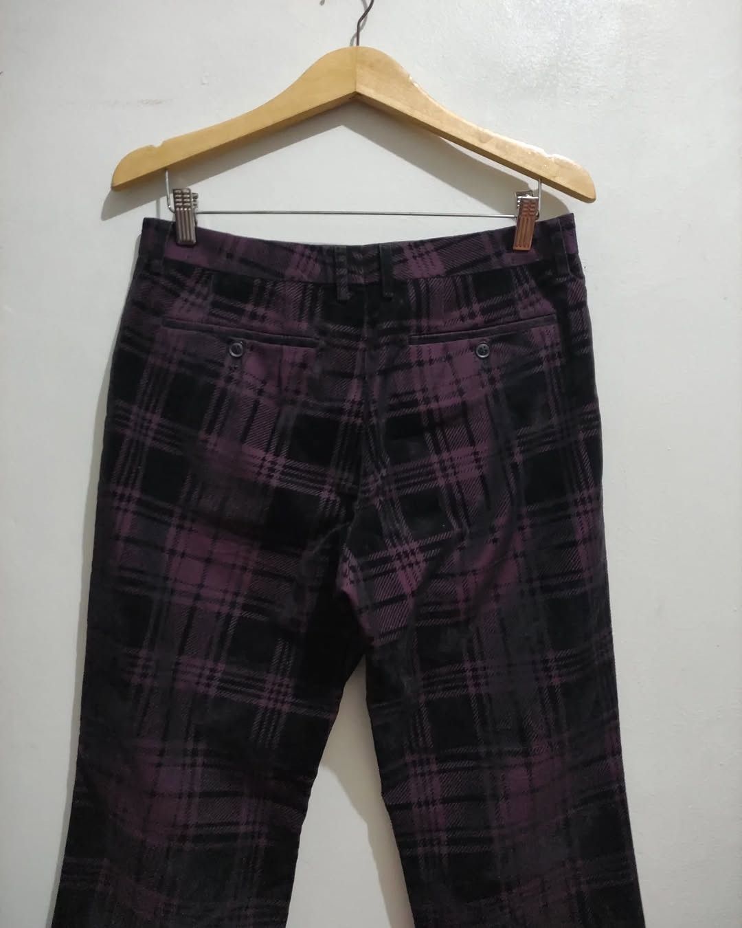 Japanese Brand × Nicole Club Vintage Monsieur Nicole Plaid Velvet Trouser pants Size US 32 / EU 48 - 14 Thumbnail