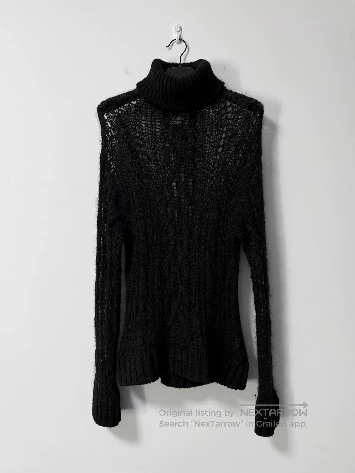 Takahiromiyashita The Soloist. Black Hollow Knit Sweater. Size US L / EU 52-54 / 3 - 3 Thumbnail