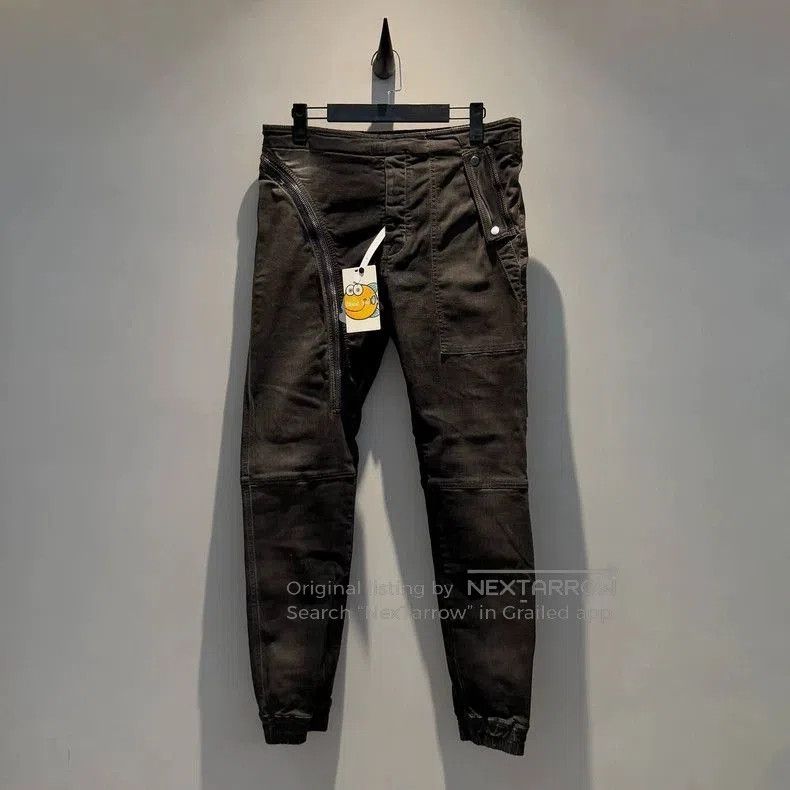 Rick Owens Drkshdw Rick Owens DRKSHDW Side Zip Waxed Pants. Size US 42 / EU 58 - 1 Thumbnail