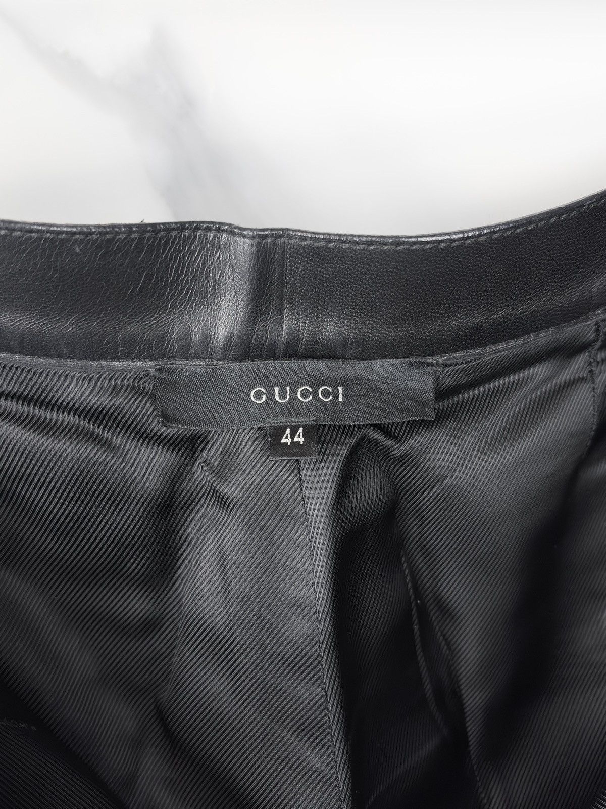 Gucci AW00 Gucci Tom Ford Leather Trim Herringbone Trousers Pants Size US 32 / EU 48 - 7 Thumbnail