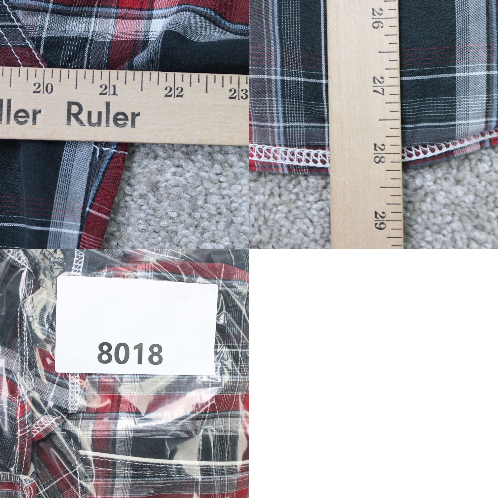 BKE BKE Pearl Snap Shirt Mens Small Red/Black Plaid Athletic Fit Cotton Long Sleeve Size US S / EU 44-46 / 1 - 9 Thumbnail