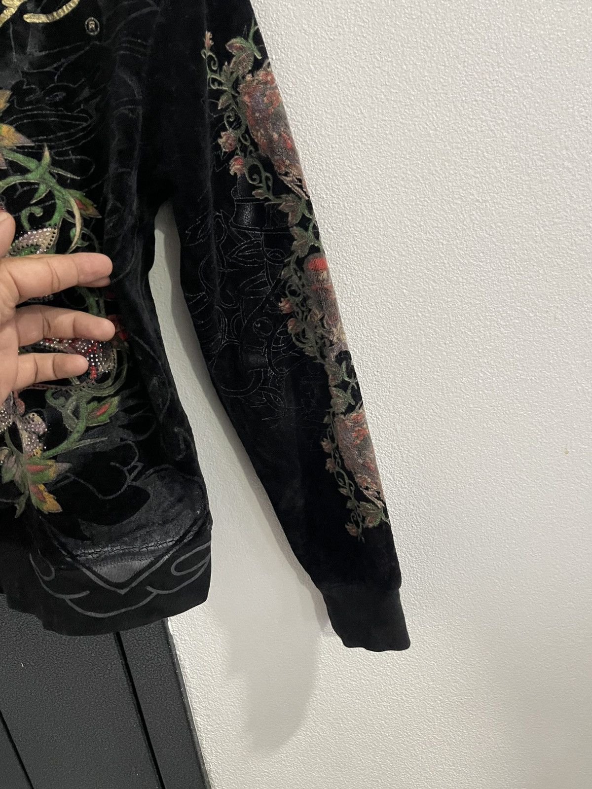Ed Hardy Ed Hardy by Christian Audigier Velvet Hoodie Size M / US 6-8 / IT 42-44 - 12 Thumbnail
