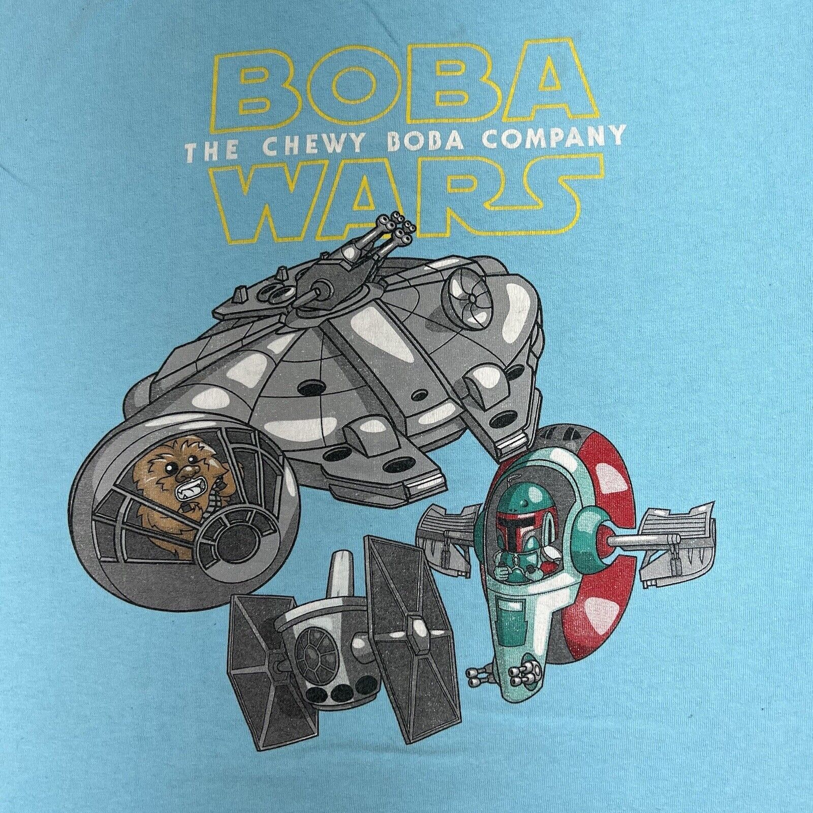 Star Wars Chewy Boba Company Medium Boba Wars Blue Graphic T Shirt Size US M / EU 48-50 / 2 - 2 Thumbnail