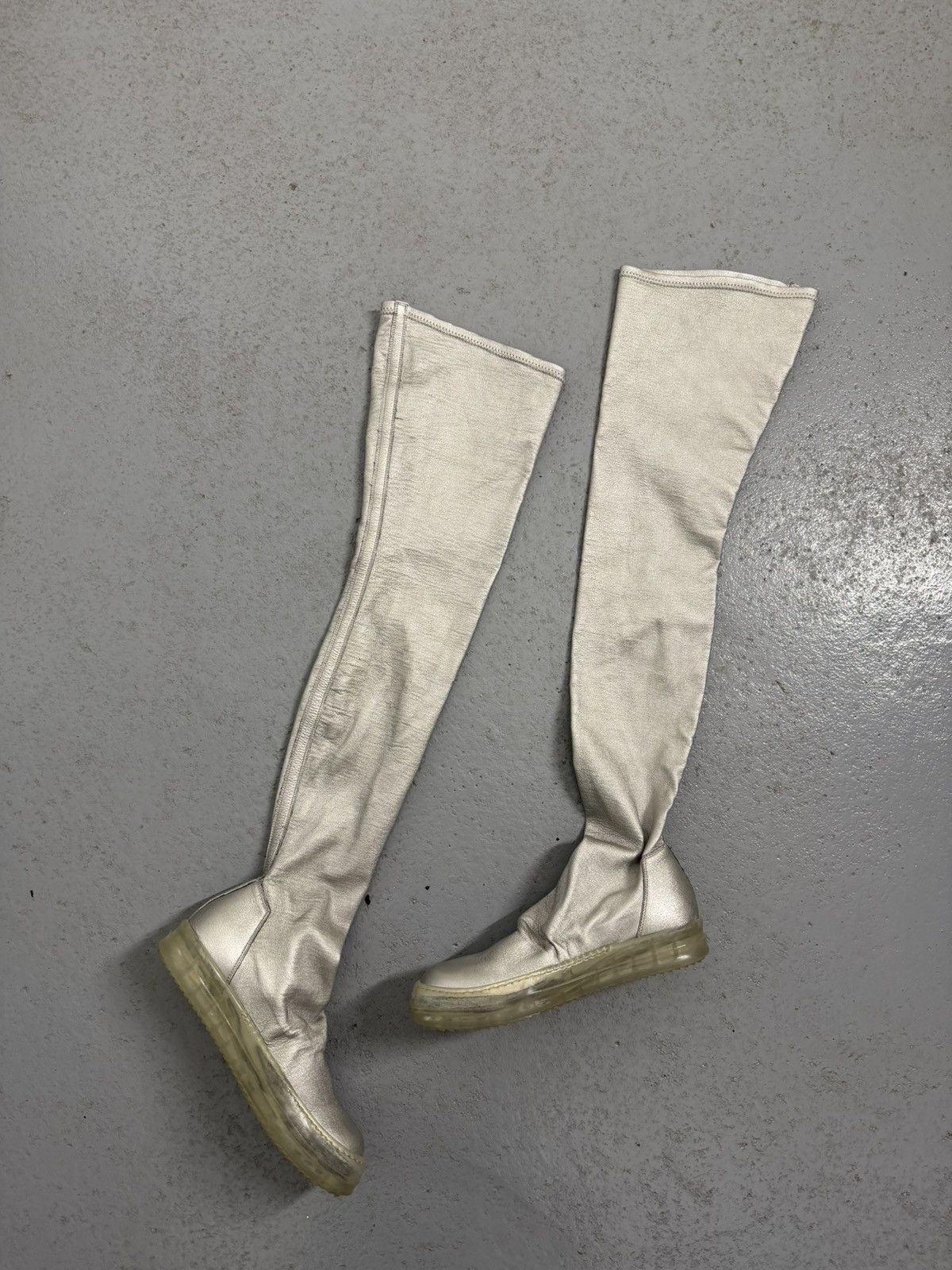 Rick Owens Rick Owens Silver Overknee Socks Sneakers Size US 7 / IT 37 - 6 Thumbnail