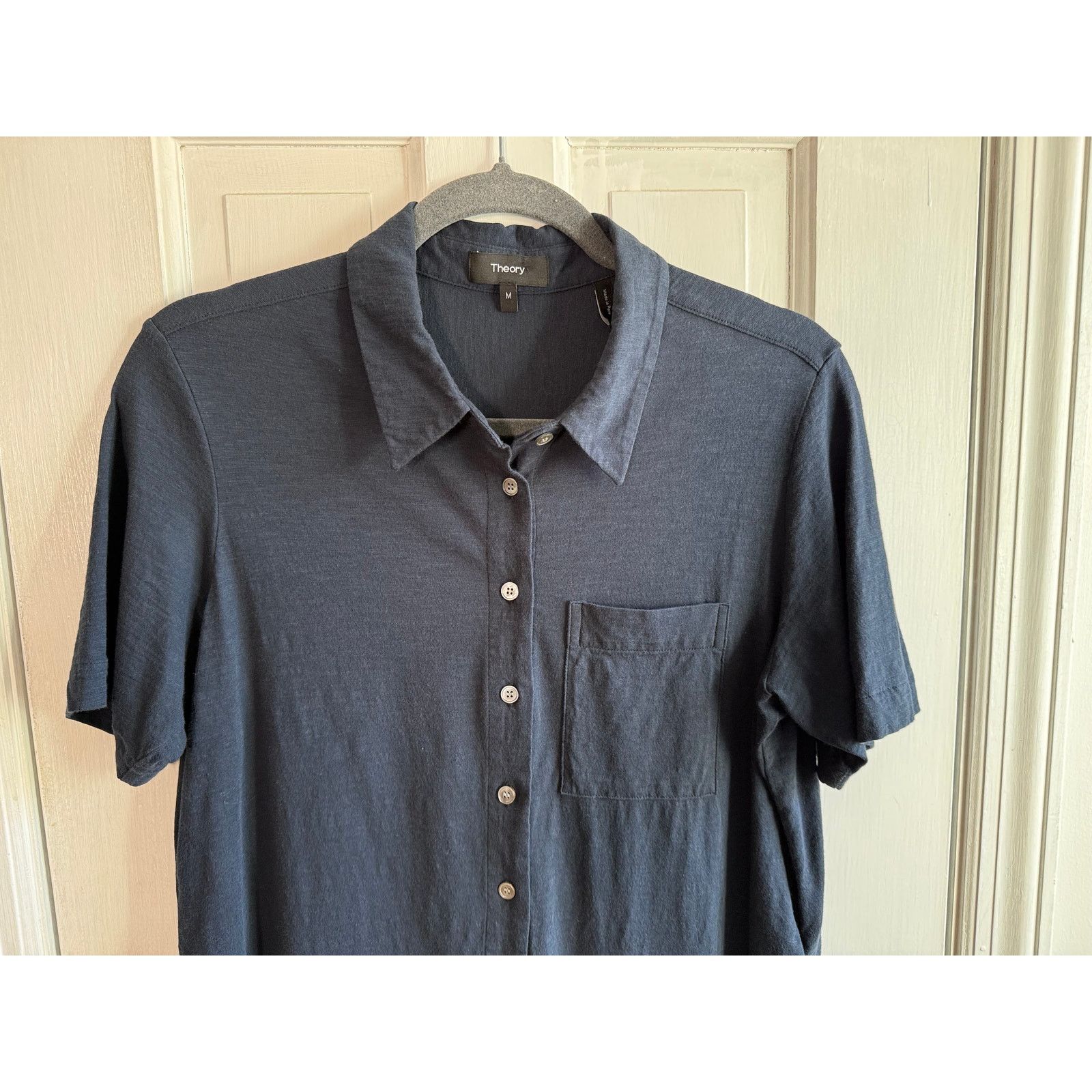 Theory Theory Men's Short-Sleeve Button-Down Shirt-(Dark Gray) -Med Size US M / EU 48-50 / 2 - 1 Thumbnail