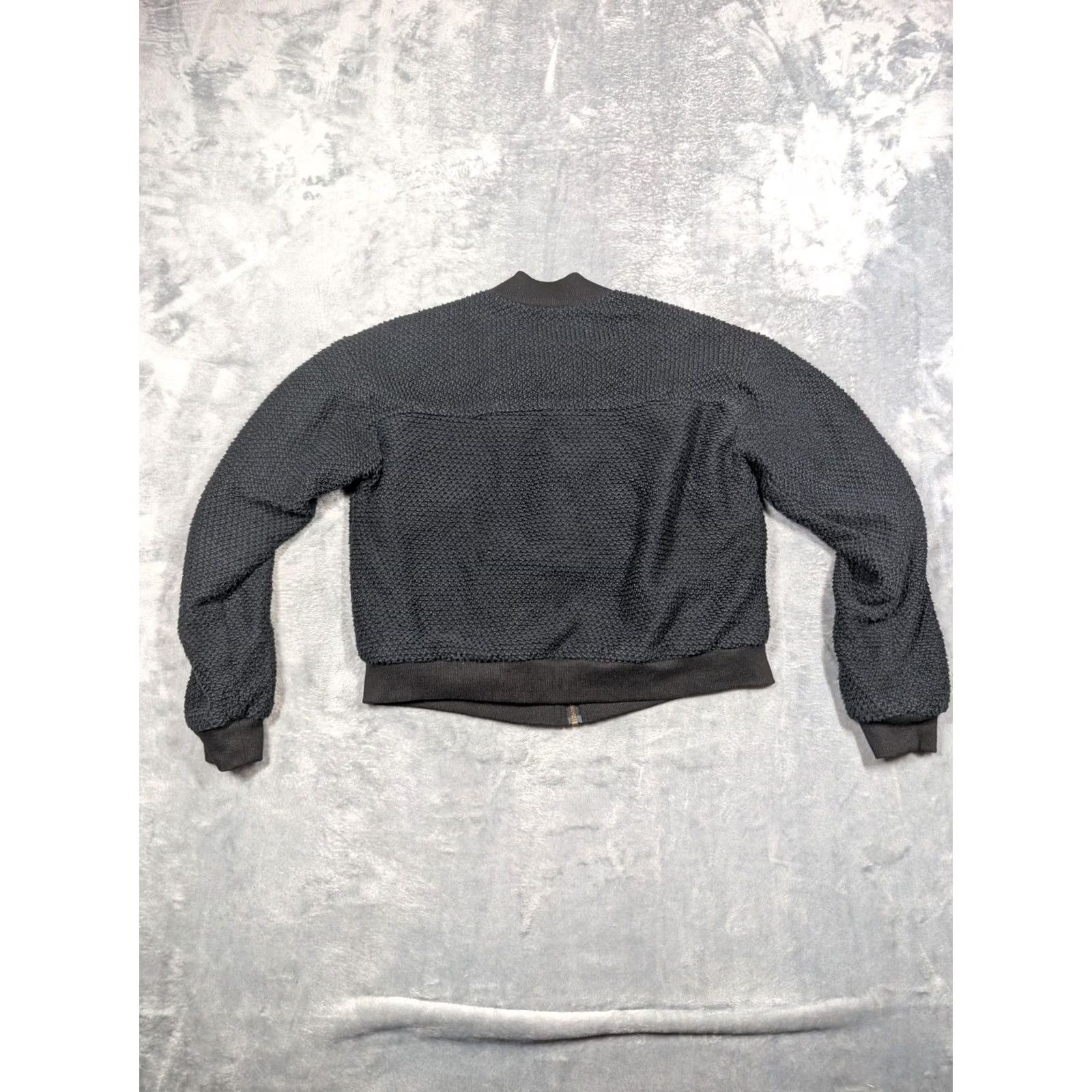 Marine Layer Marine Layer Jacket Womens Medium Black Textured Knit Bomber Full Zip Casual Size M / US 6-8 / IT 42-44 - 7 Thumbnail