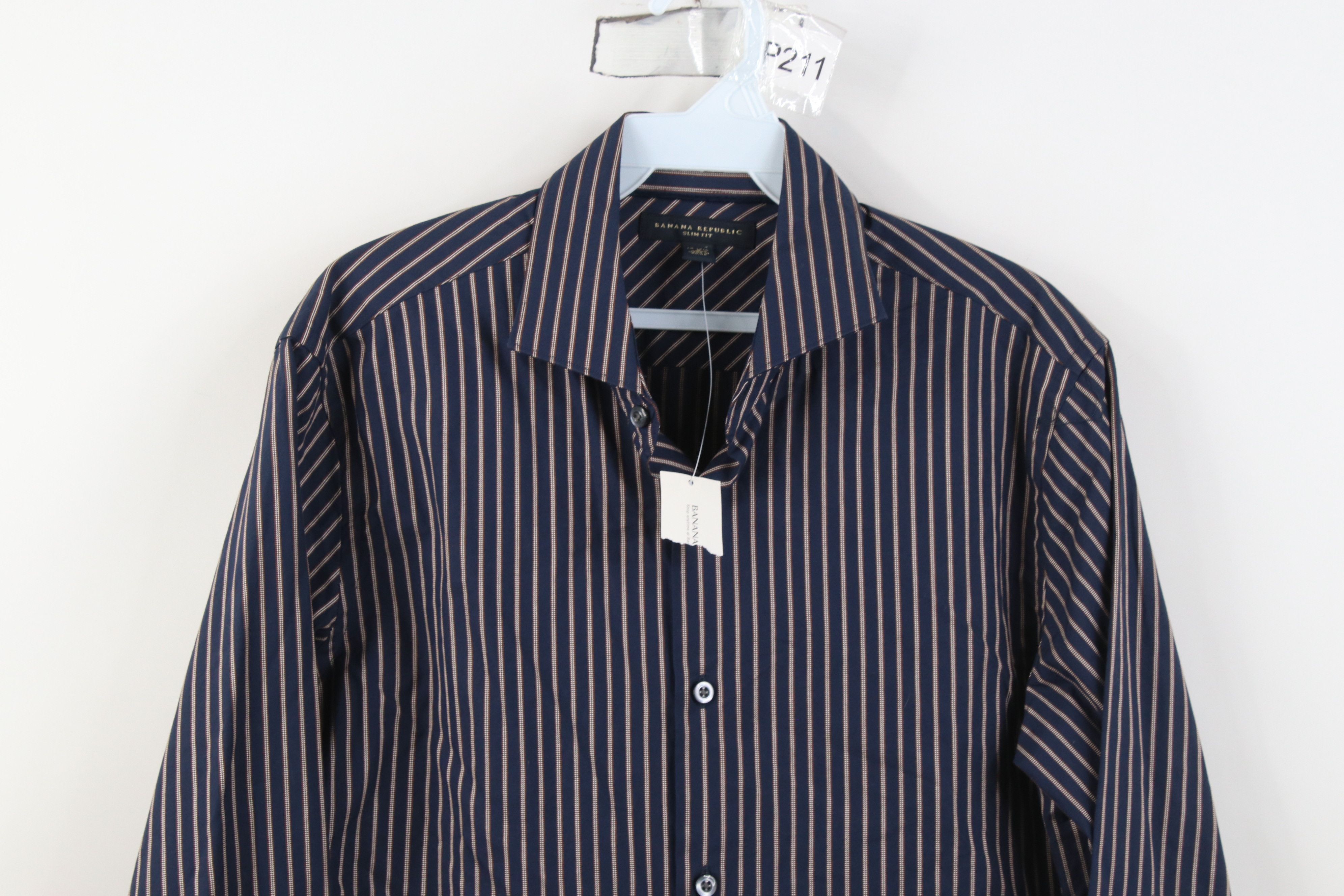 Banana Republic Deadstock Vintage Y2K Banana Republic Striped Button Shirt Size US S / EU 44-46 / 1 - 2 Thumbnail