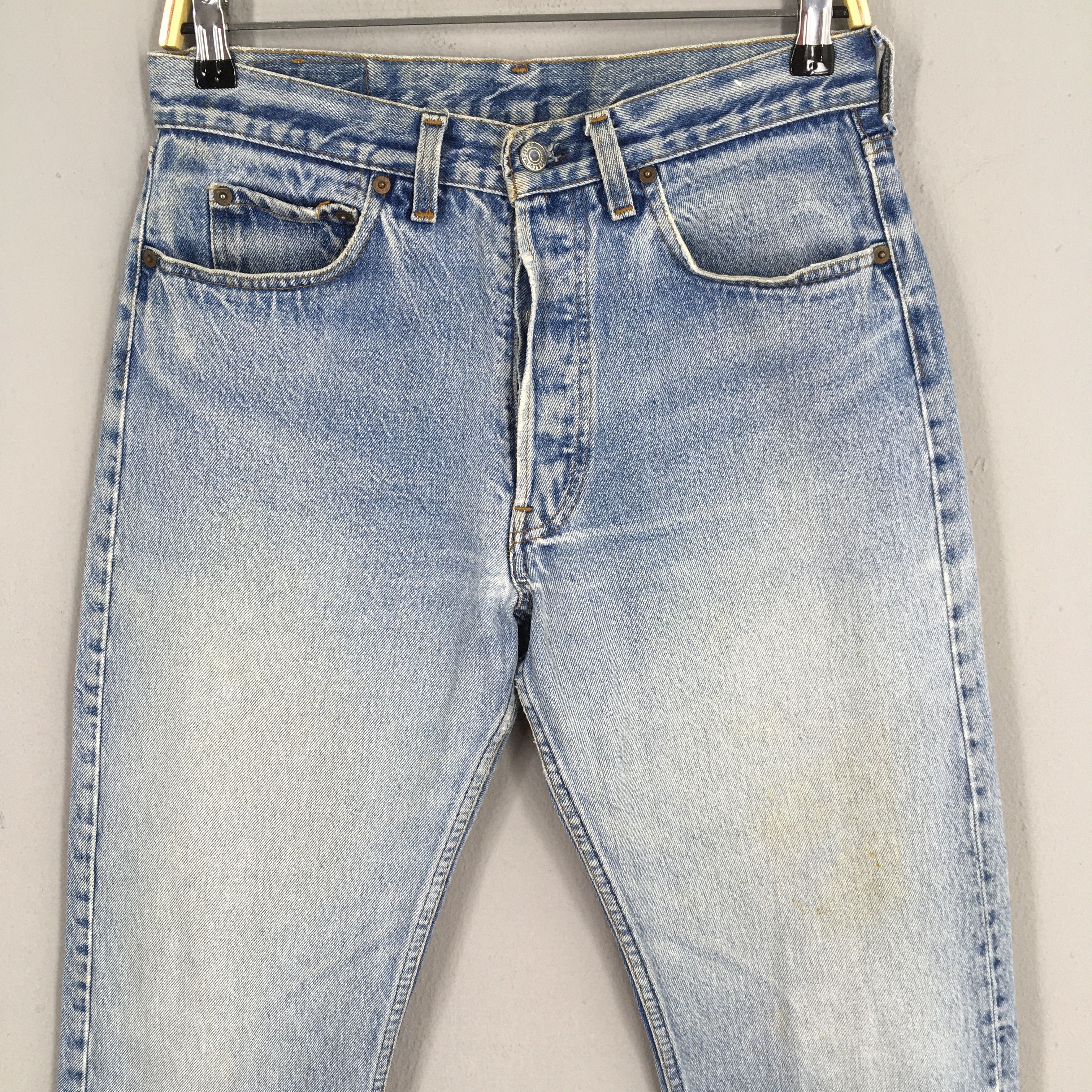 Levi's Size 29x30 Vintage 90s Levi's 501 Faded Blue Jeans S1361 Size US 29 - 2 Thumbnail