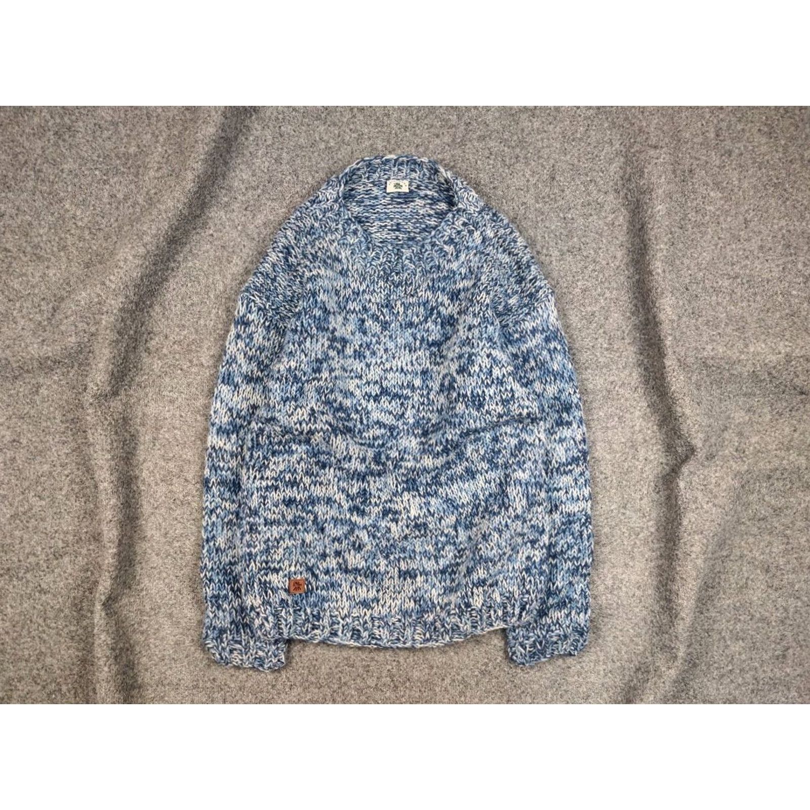 Vintage Pachamama Design Knit Wool Blue Pullover Sweater Size US L / EU 52-54 / 3 - 2 Thumbnail