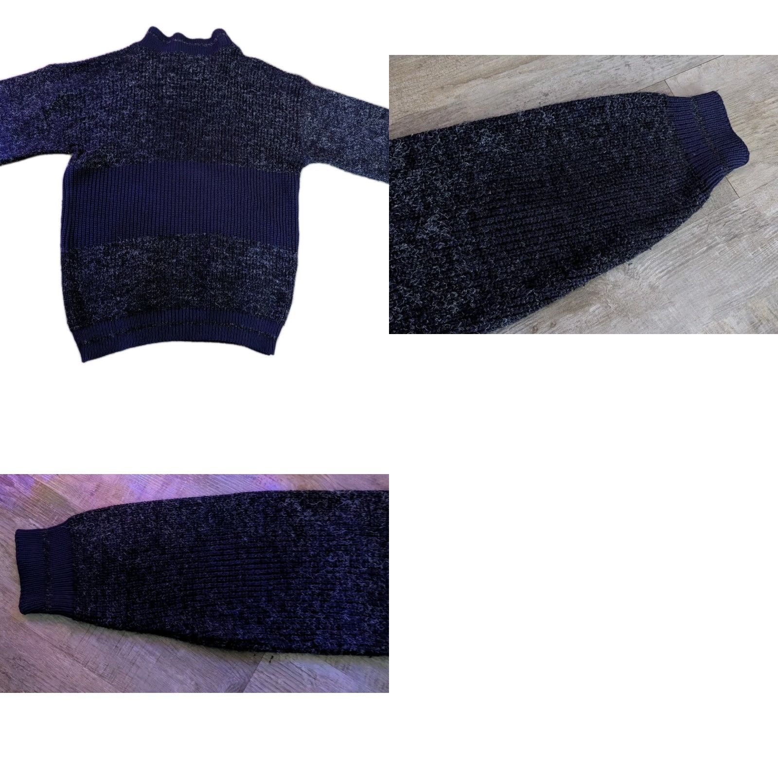 New Era VINTAGE New Era Grandpa Sweater Mens S USA Made Striped Textured Knit 90s Blue/Gray Lightweight Pullover Mens Size US S / EU 44-46 / 1 - 9 Thumbnail