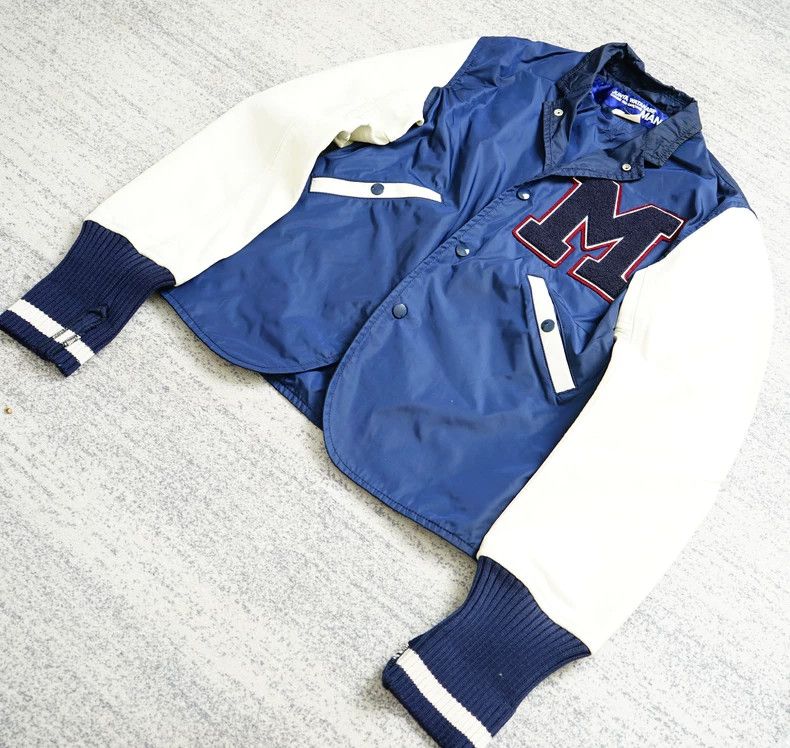 Comme des Garcons Comme des Garcons Cowskin sleeve splicing baseball jacket Size US S / EU 44-46 / 1 - 2 Thumbnail