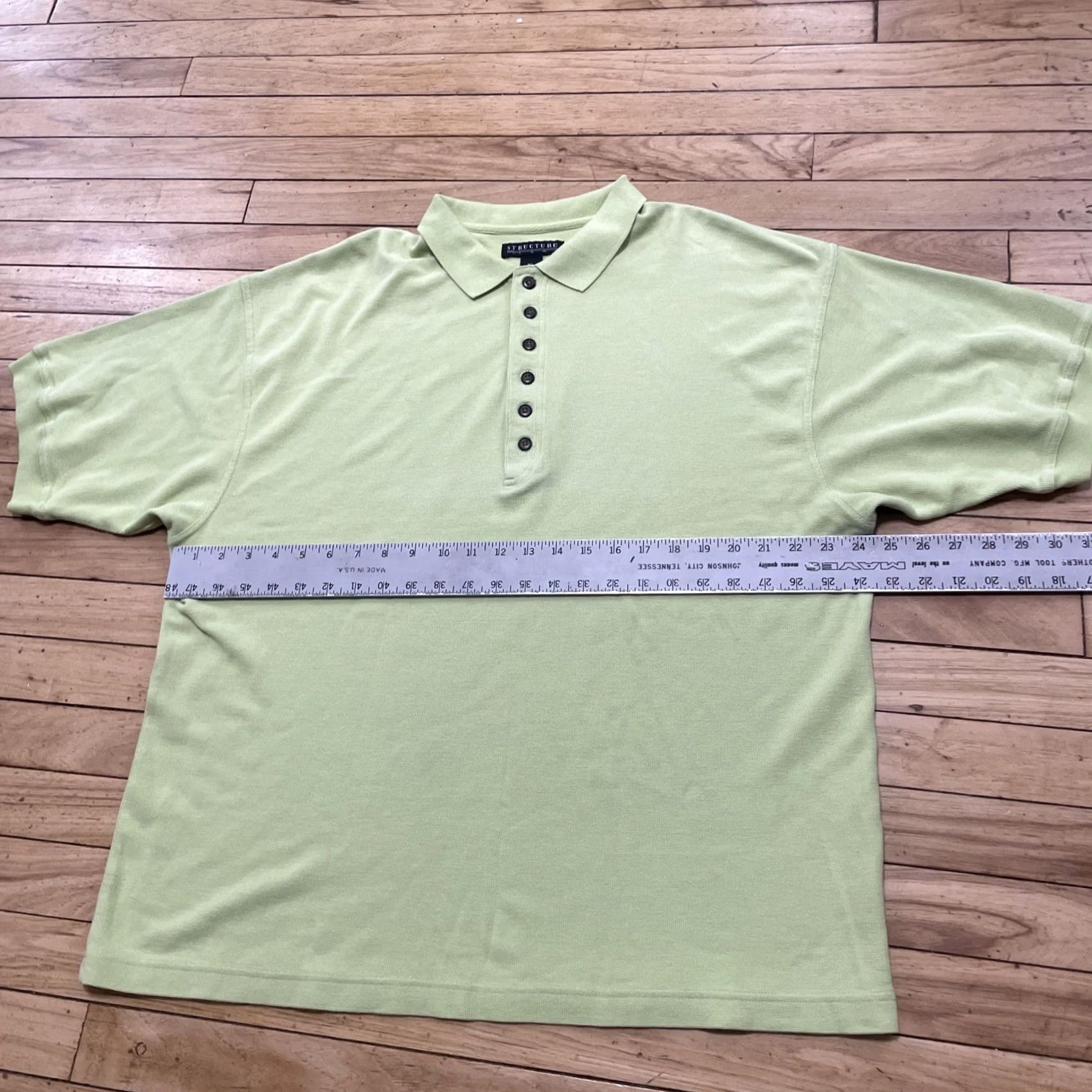 Vintage VINTAGE Structure Polo Shirt Men XL Green 90s Casual Golf Business 6 Buttons Size US XL / EU 56 / 4 - 7 Thumbnail
