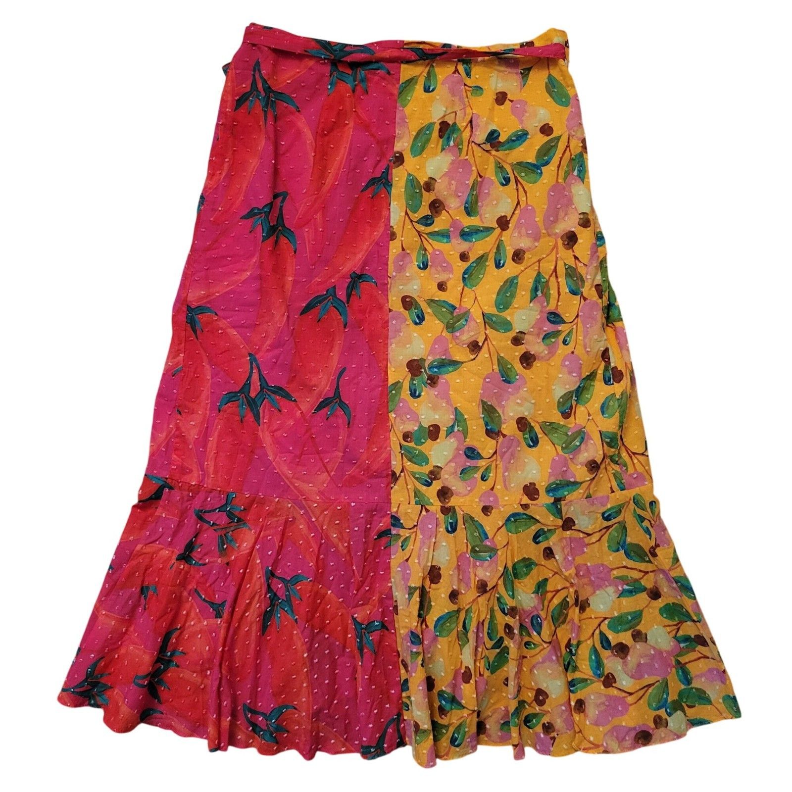 Farm Rio Farm Rio Garden Mix Anthro Skirt L Yellow Pear Pink Pepper Size 34" / US 12 / IT 48 - 4 Thumbnail