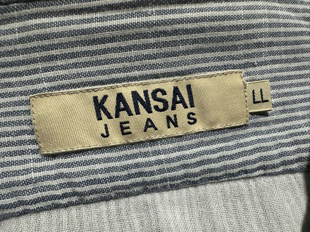 Japanese Brand 🔥Vintage Kansai Jeans Hickory Striped Shirt Double Pockets Size US L / EU 52-54 / 3 - 4 Thumbnail