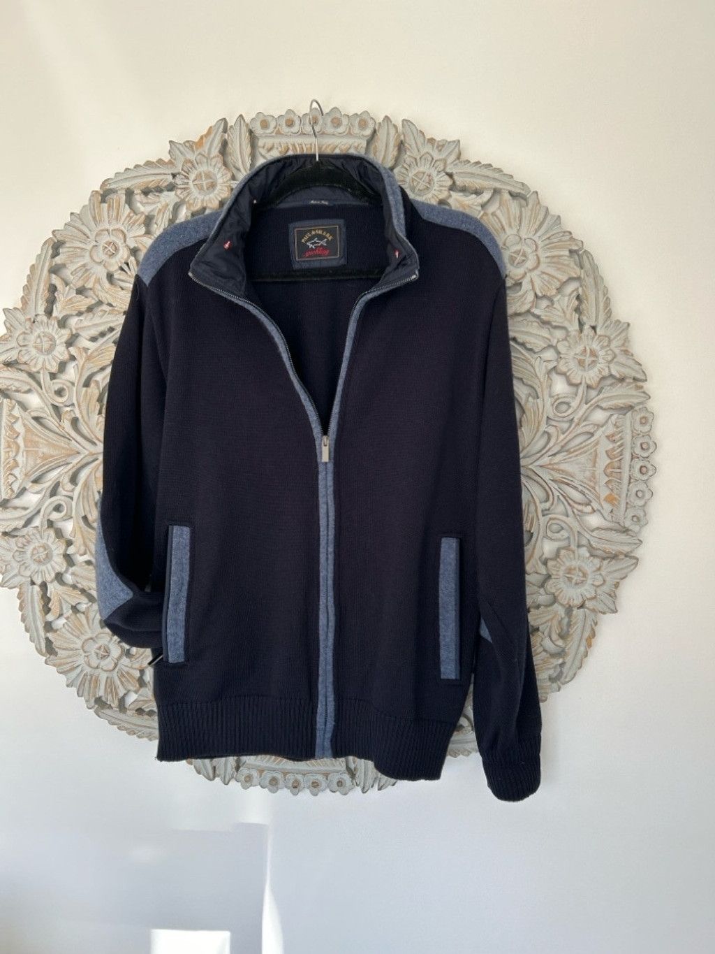 Paul & Shark Men's PAUL & SHARK Navy blue cardigan full zip size Medium Size US L / EU 52-54 / 3 - 1 Thumbnail