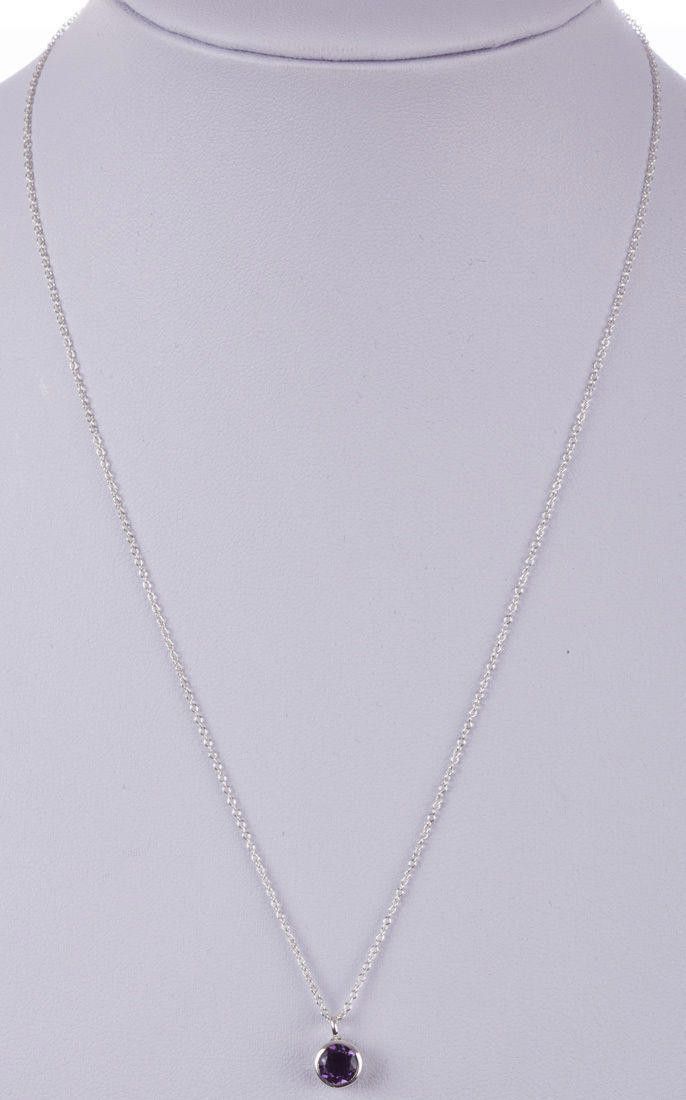 Designer Sterling Silver Faceted Amethyst Astrology Pendant& Necklace Size ONE SIZE - 2 Thumbnail