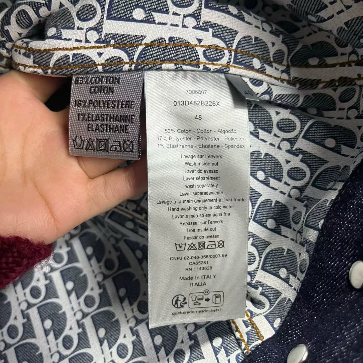 Dior dior blue cotton blend long sleeve jacket Size US L / EU 52-54 / 3 - 4 Thumbnail