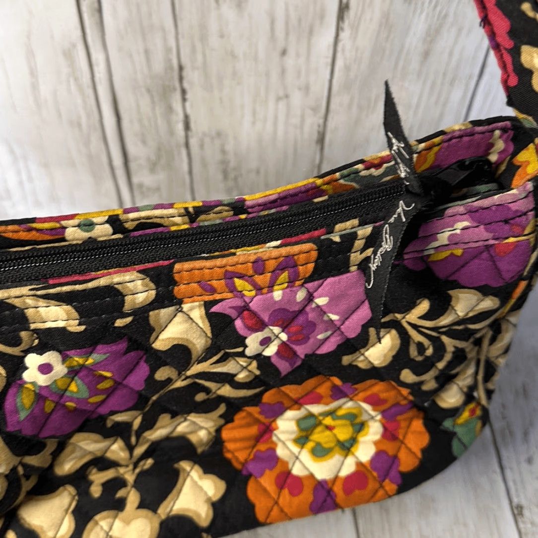Vera Bradley Vera Bradley Shoulder Bag Women Medium Multicolor Floral Canvas Purse Handbag Black Floral Style:L Shoulder Bag L 3.5” H 7” W 11.5” Size ONE SIZE - 4 Thumbnail