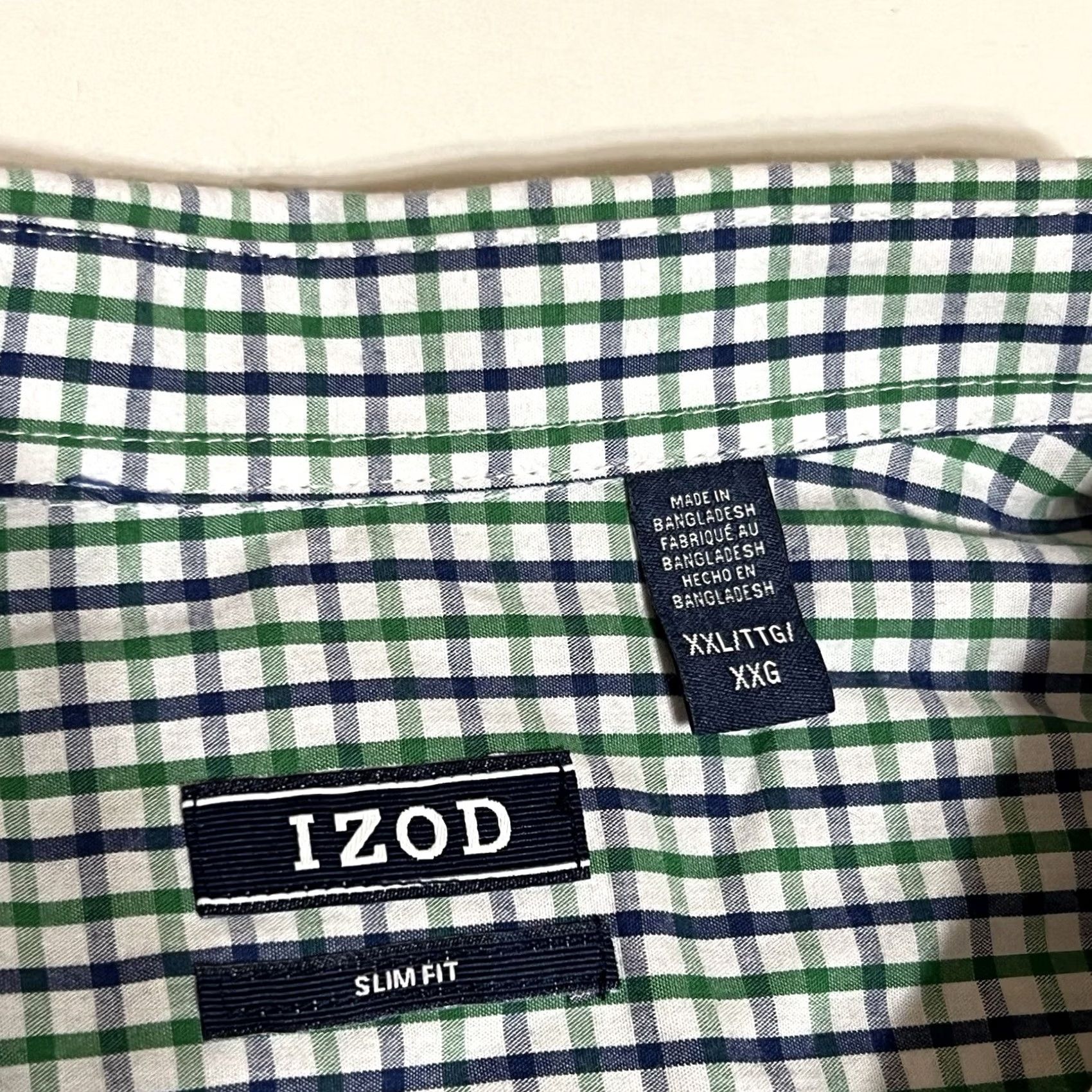 Izod IZOD Shirt Slim Fit Button-Front Long Sleeve Multicolor Check - 2XL Mens Size US XXL / EU 58 / 5 - 6 Thumbnail