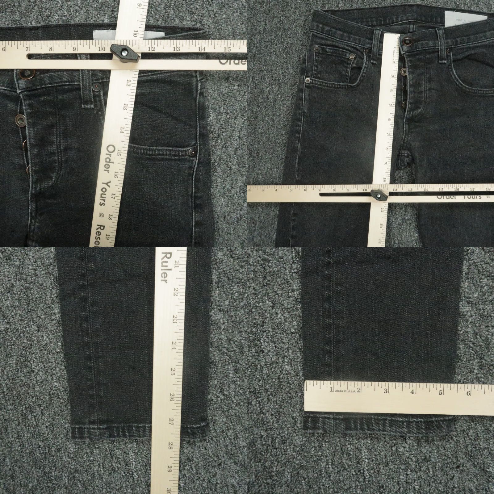 Rag & Bone rag & bone Jeans Men 28x28 Black Slim 5-Pocket Denim Button Fly Size US 28 / EU 44 - 8 Thumbnail