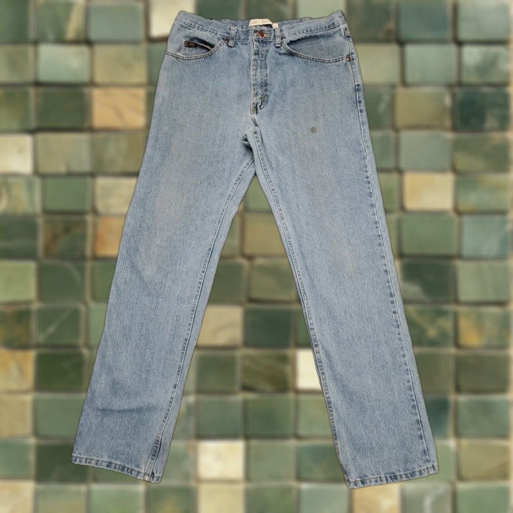 Lee VINTAGE Lee Jeans Mens 36x34 Blue Denim Straight Light Wash Cotton Casual Pants Jeans Size US 36 / EU 52 - 1 Thumbnail