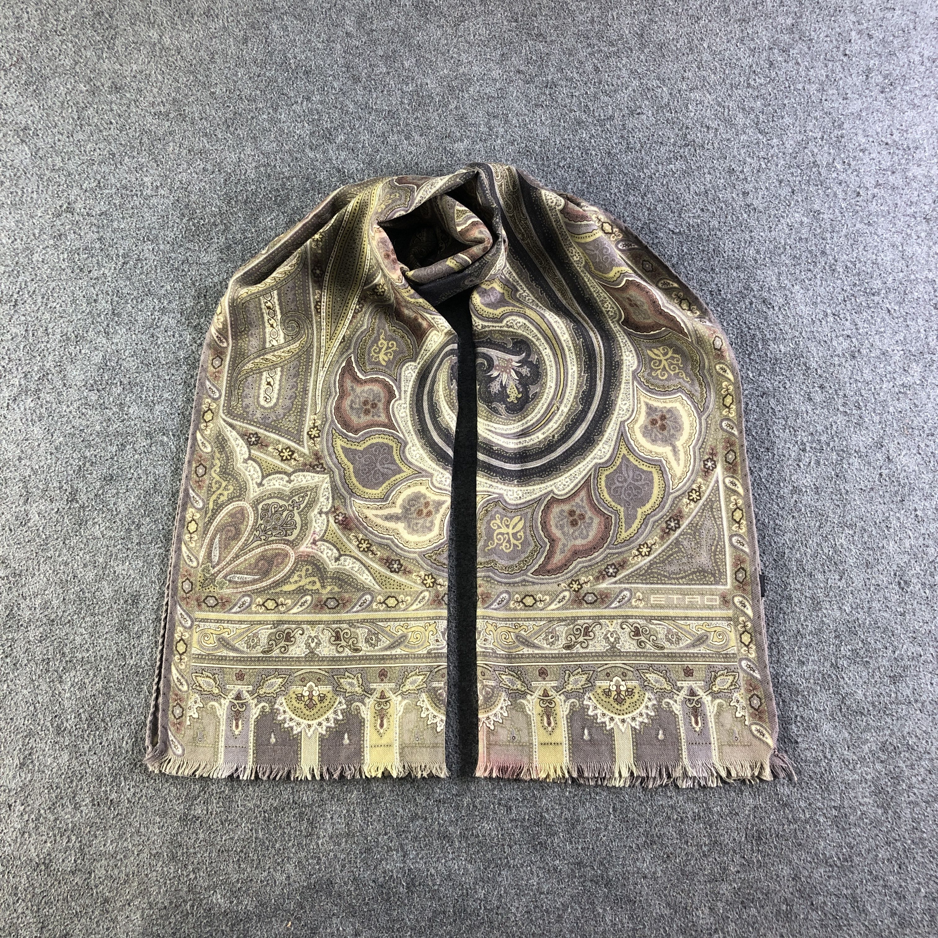Etro Paisley Wool/Silk Scarf Muffler Stole V2699