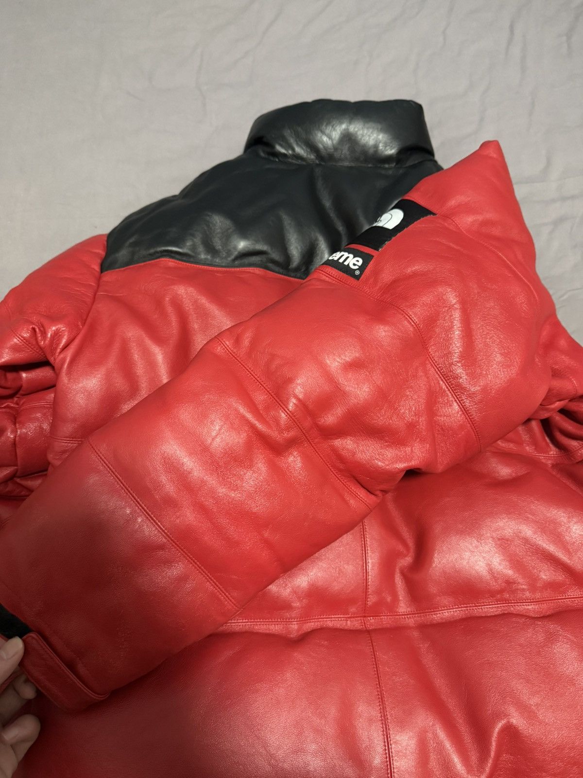 The North Face Supreme tnf the north face leather nuptse jacket red Size US M / EU 48-50 / 2 - 10 Thumbnail
