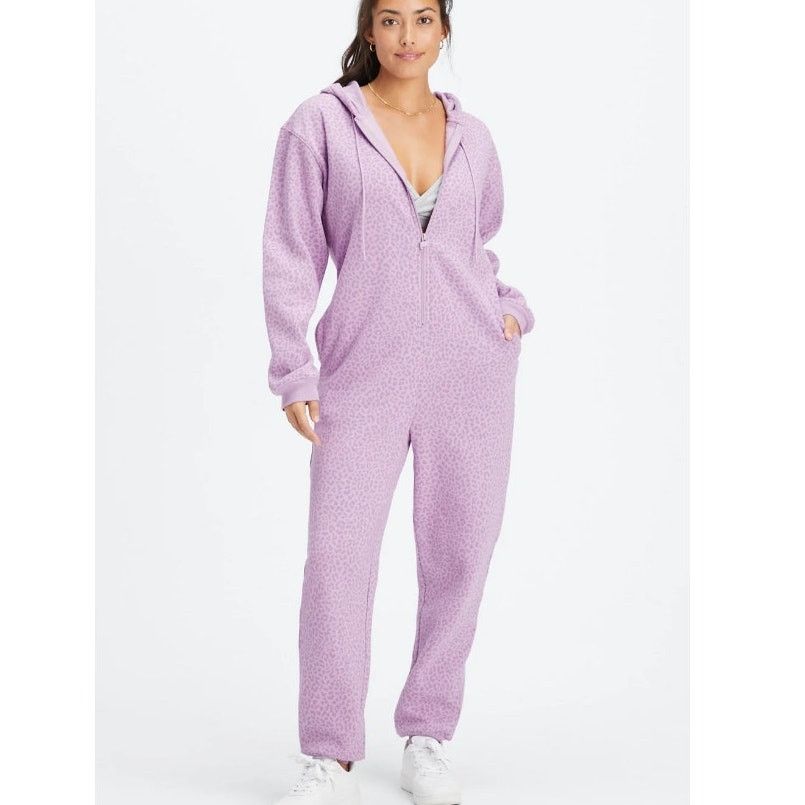 Fabletics Fabletics Womens Forever Fleece Hooded Onesie Leopard Print Size 37" - 1 Thumbnail
