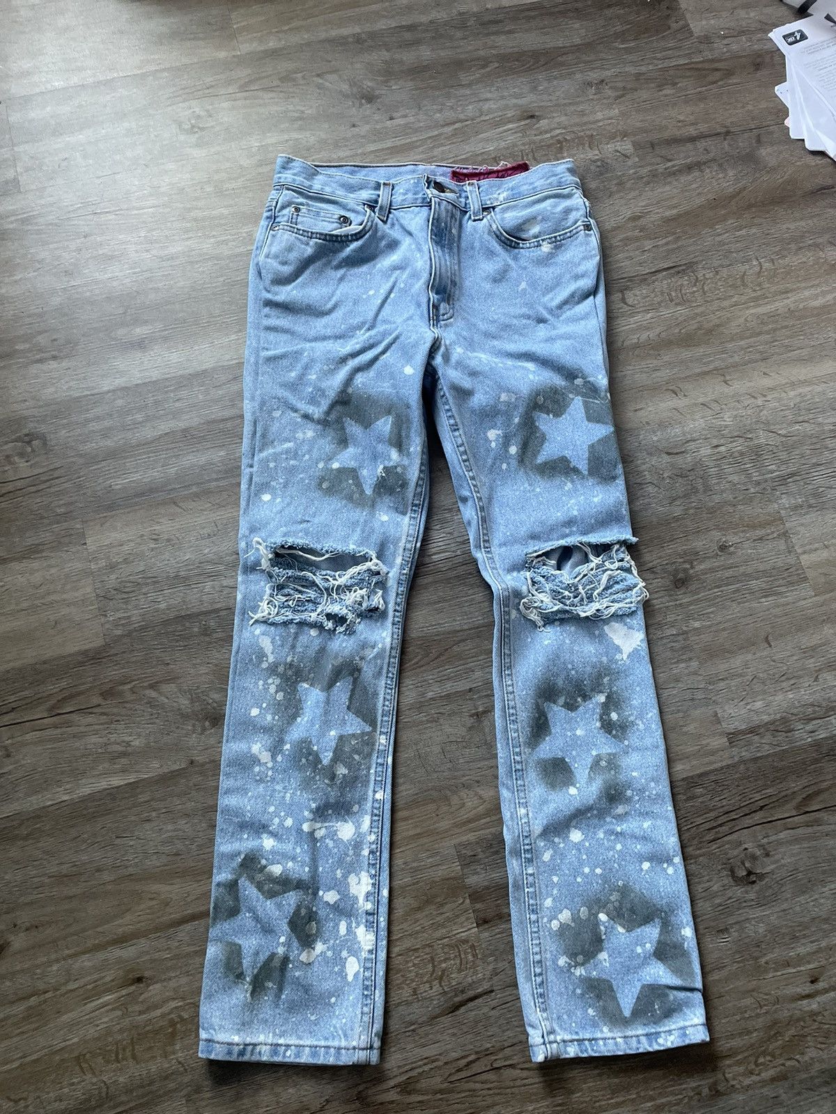 Other Y2K Streetwear Custom “STAR” Ripped Jeans Size US 30 / EU 46 - 1 Thumbnail
