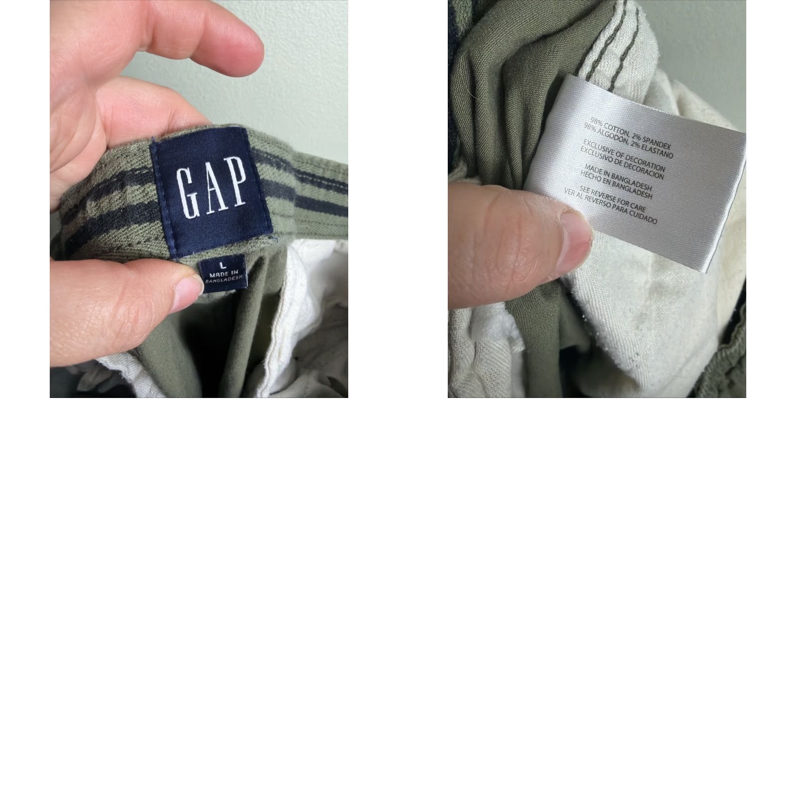 Gap VINTAGE? No. Just: Gap Men L Olive Ankle Joggers Cotton Elastane Drawstring Pants Size US 33 - 9 Thumbnail