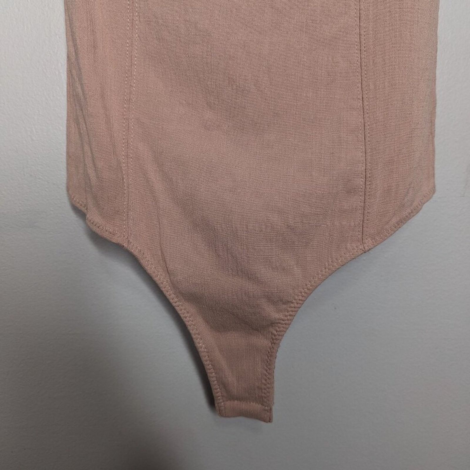 Free People Free People Blush Pink Cap Sleeve Deep Conversation Bodysuit Size S / US 4 / IT 40 - 5 Thumbnail