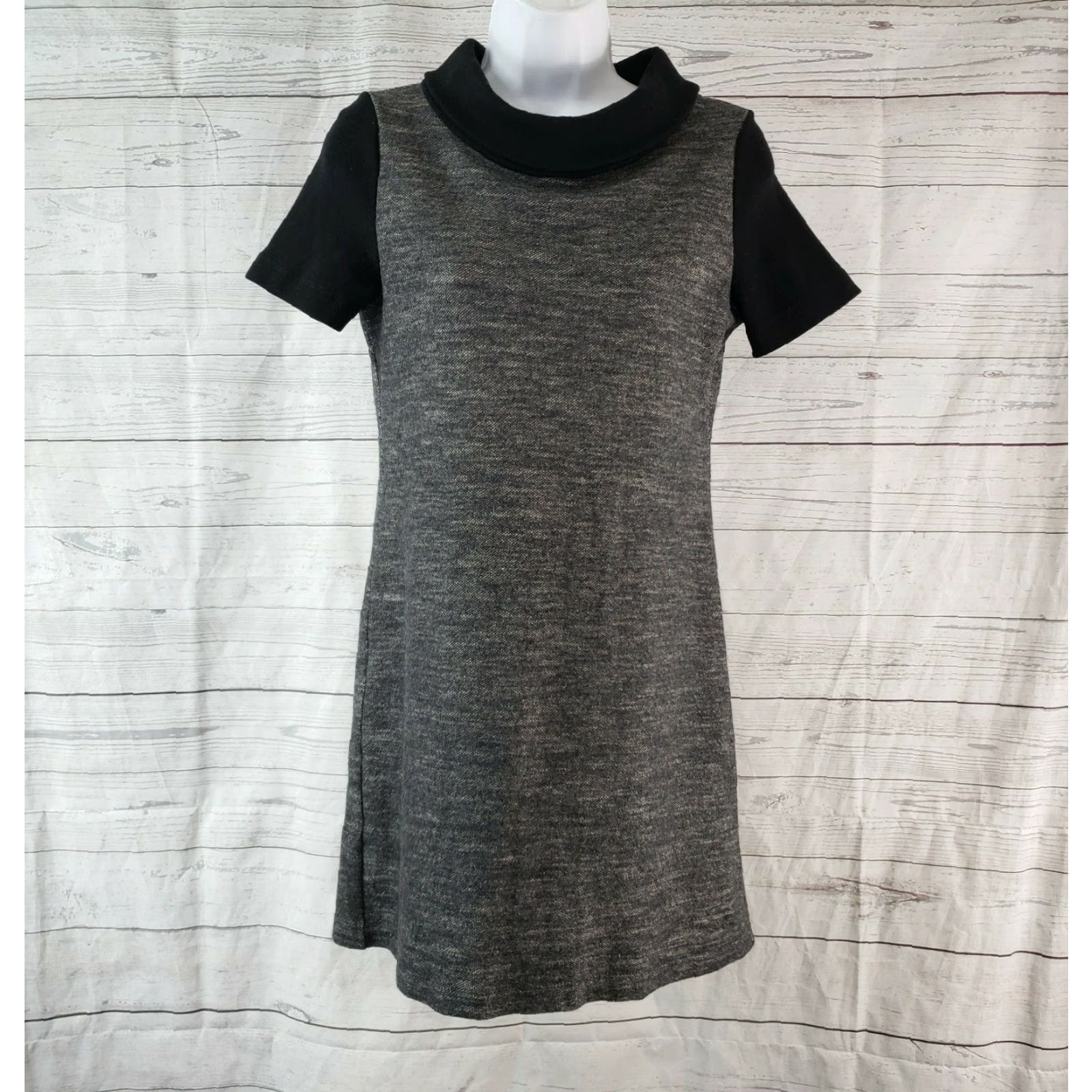 Theory Theory Dress Womens Short Sleeve Wool Blend Black Gray Sz 6 Size 28" / US 6 / IT 42 - 2 Thumbnail