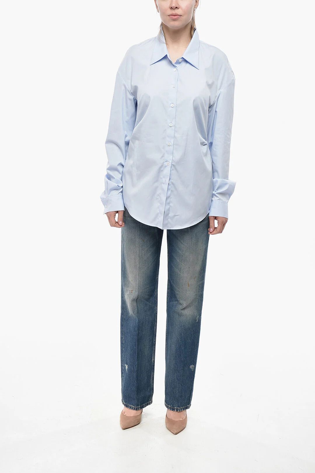 Dries Van Noten og1mm0426 Poplin Shirt in Light Blue Size M / US 6-8 / IT 42-44 - 4 Thumbnail