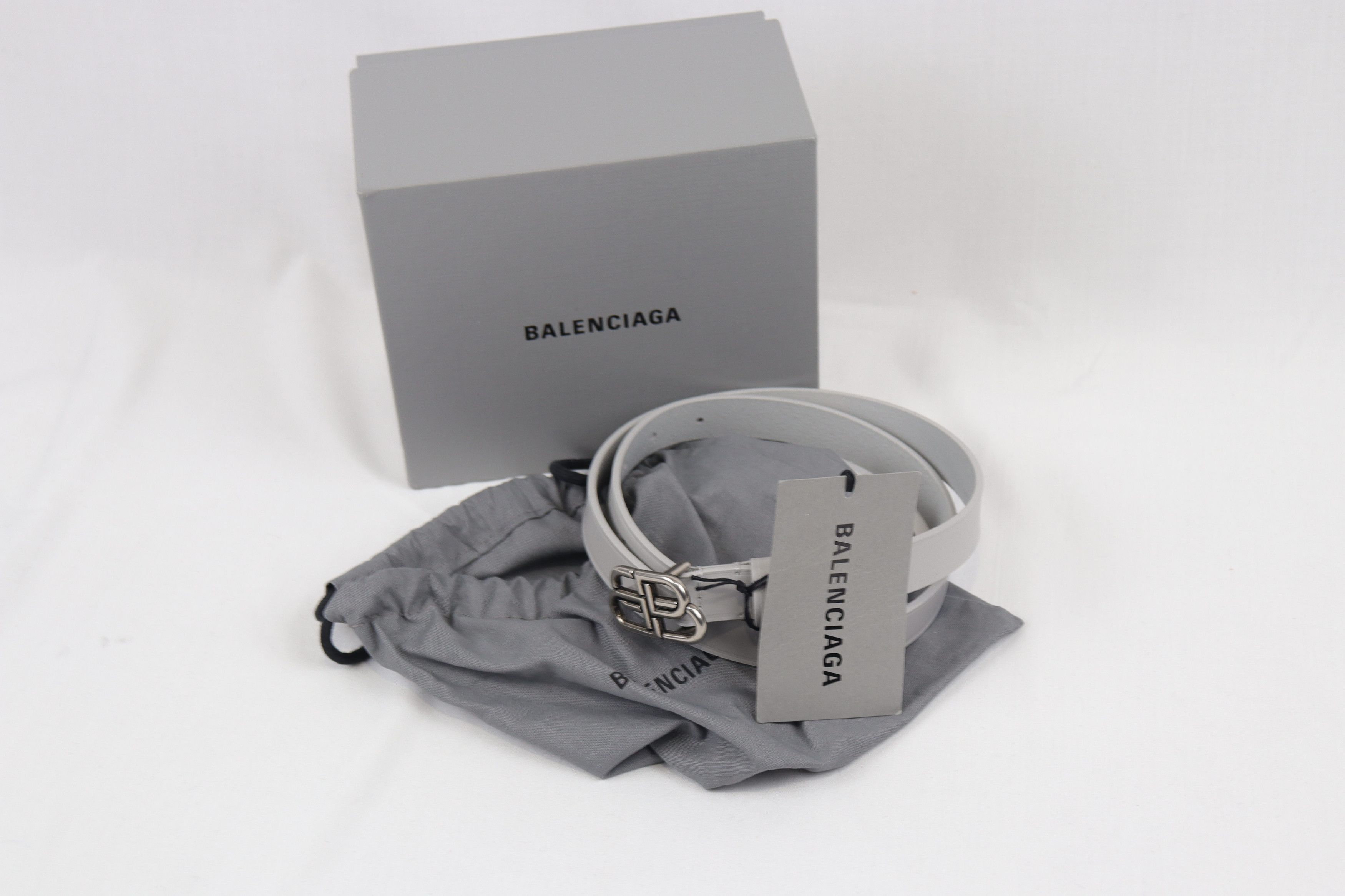 Balenciaga o1rshd11223 Unisex BB Logo Belt in Grey Size: 80cm Size ONE SIZE - 6 Thumbnail