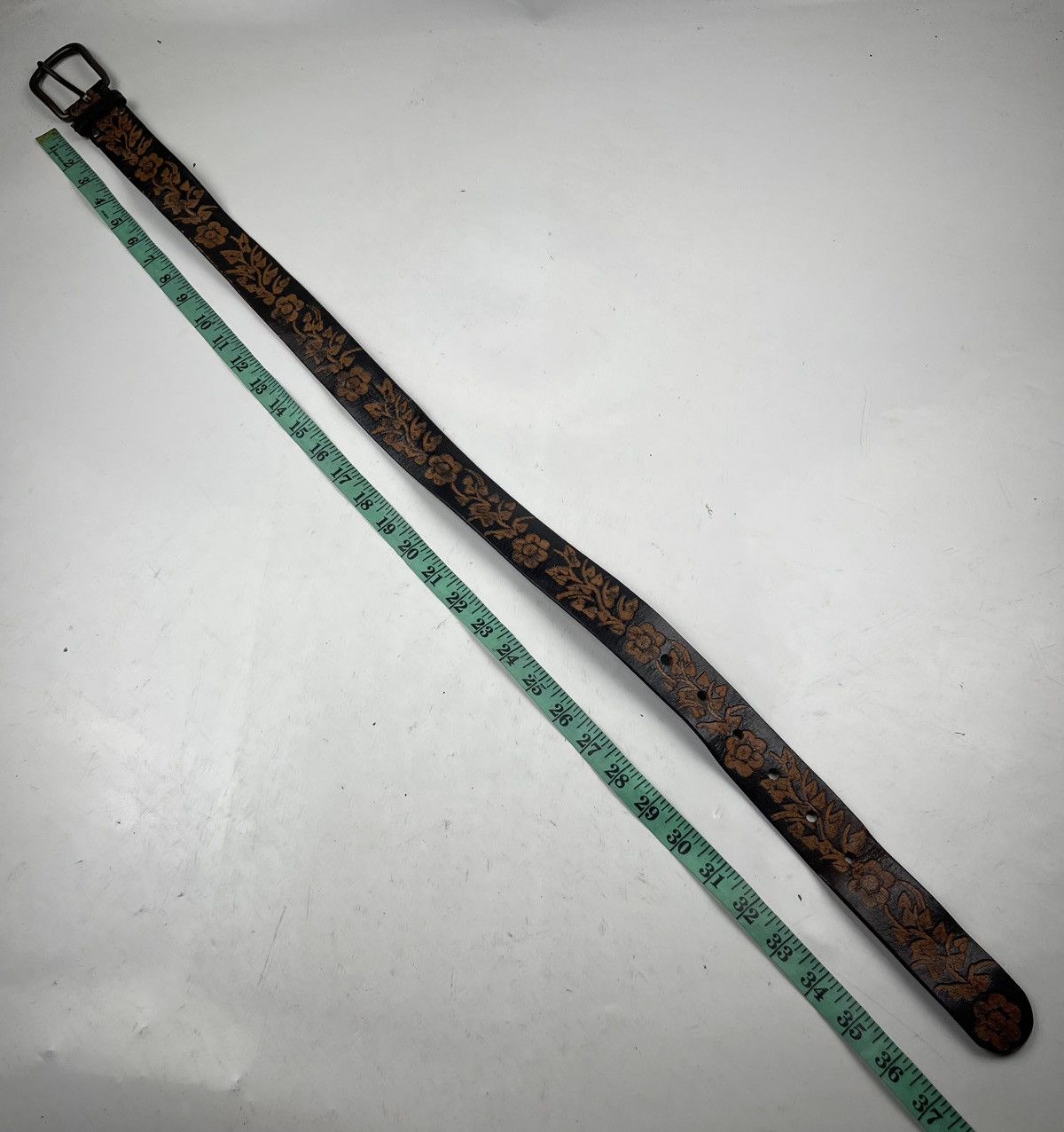 Japanese Brand nice design leather belt tc48 Size 30 - 5 Thumbnail